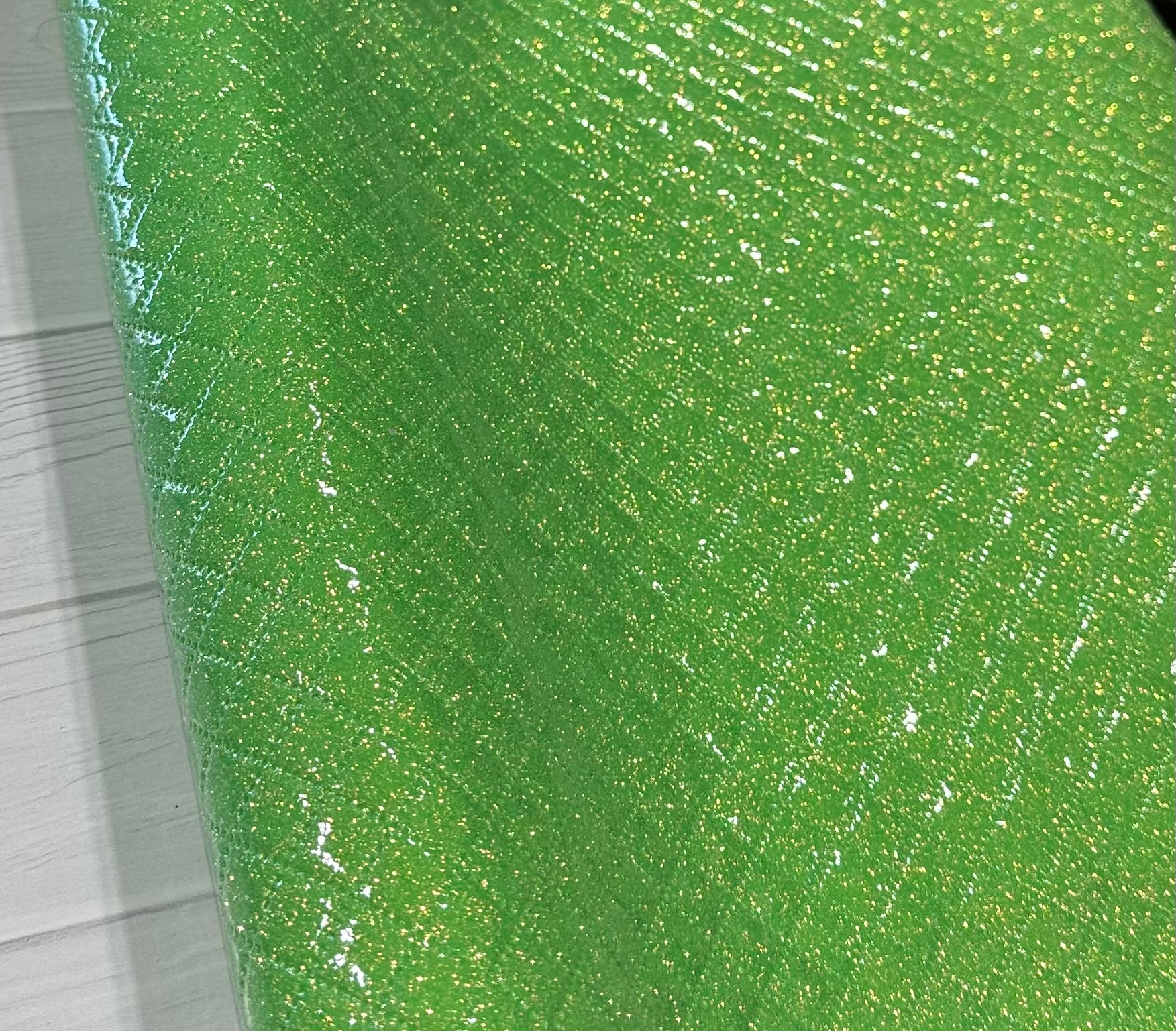 Lime Glitter Quilted Vinyl