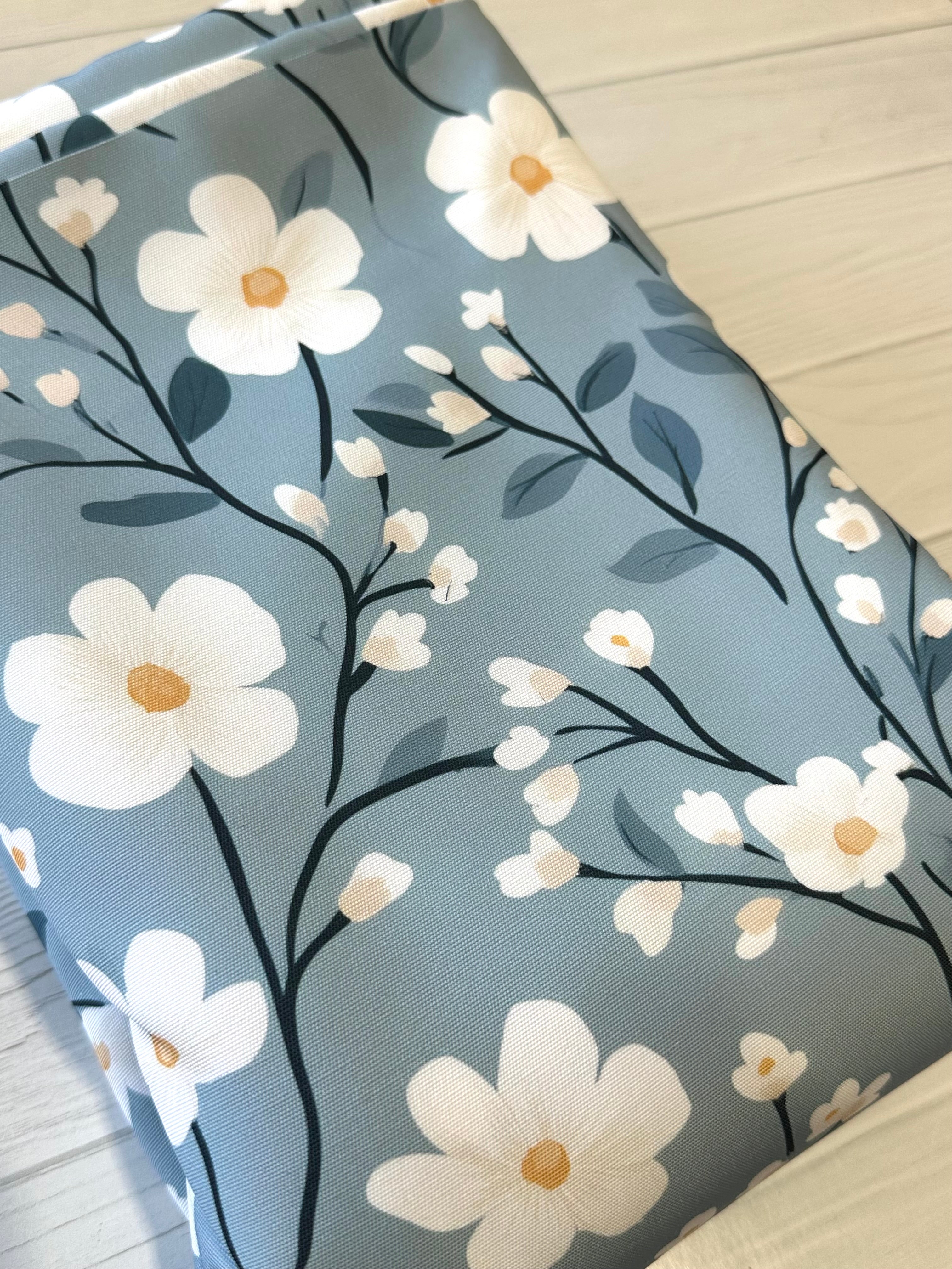 Blue Cottage Floral Soft Waterproof Canvas