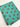 Teal fabric with red crab pattern on a white background