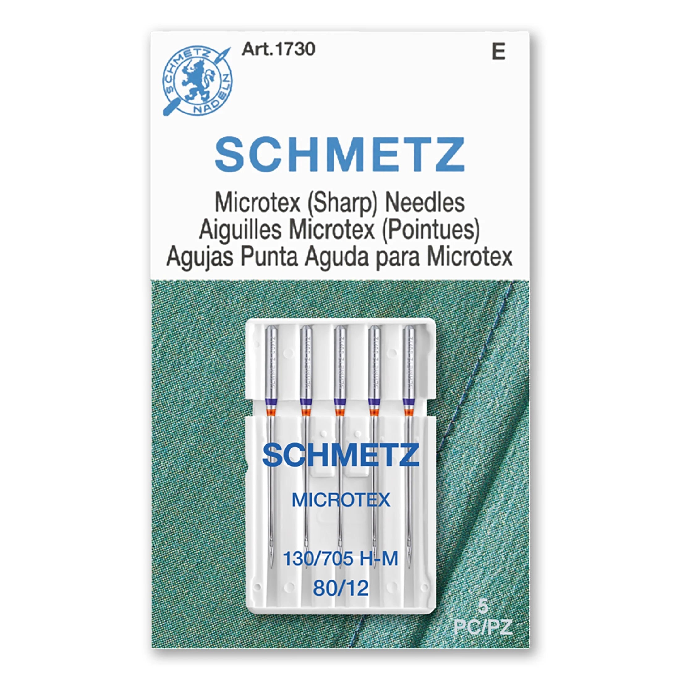 Schmetz 5pack Microtex sz 80/12 Needles