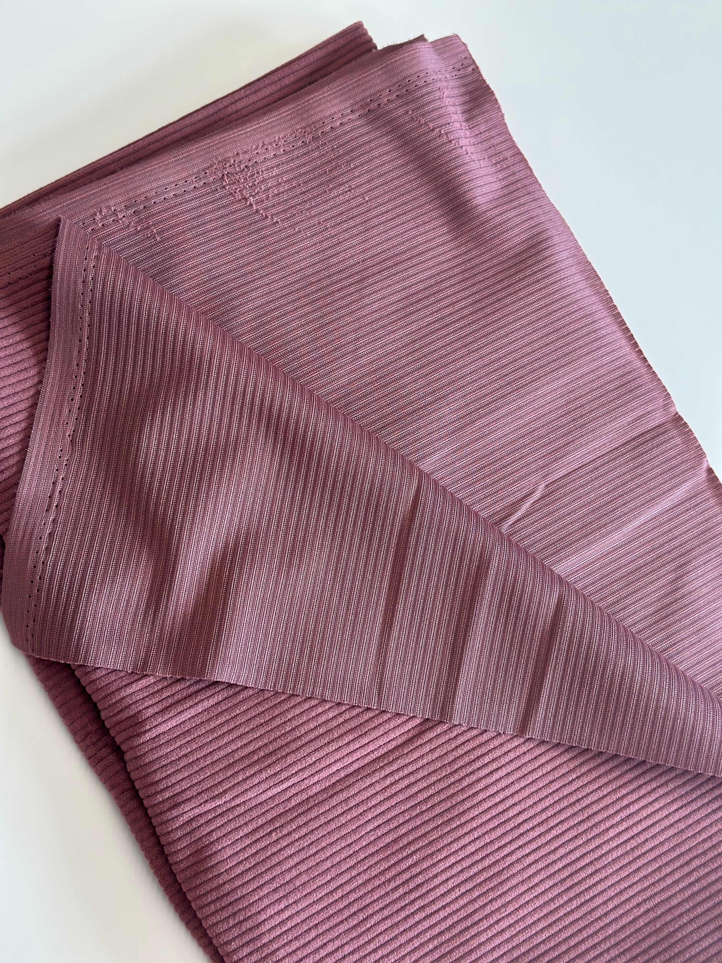 Dark Mauve Corduroy | Poly Cotton | By the Yard