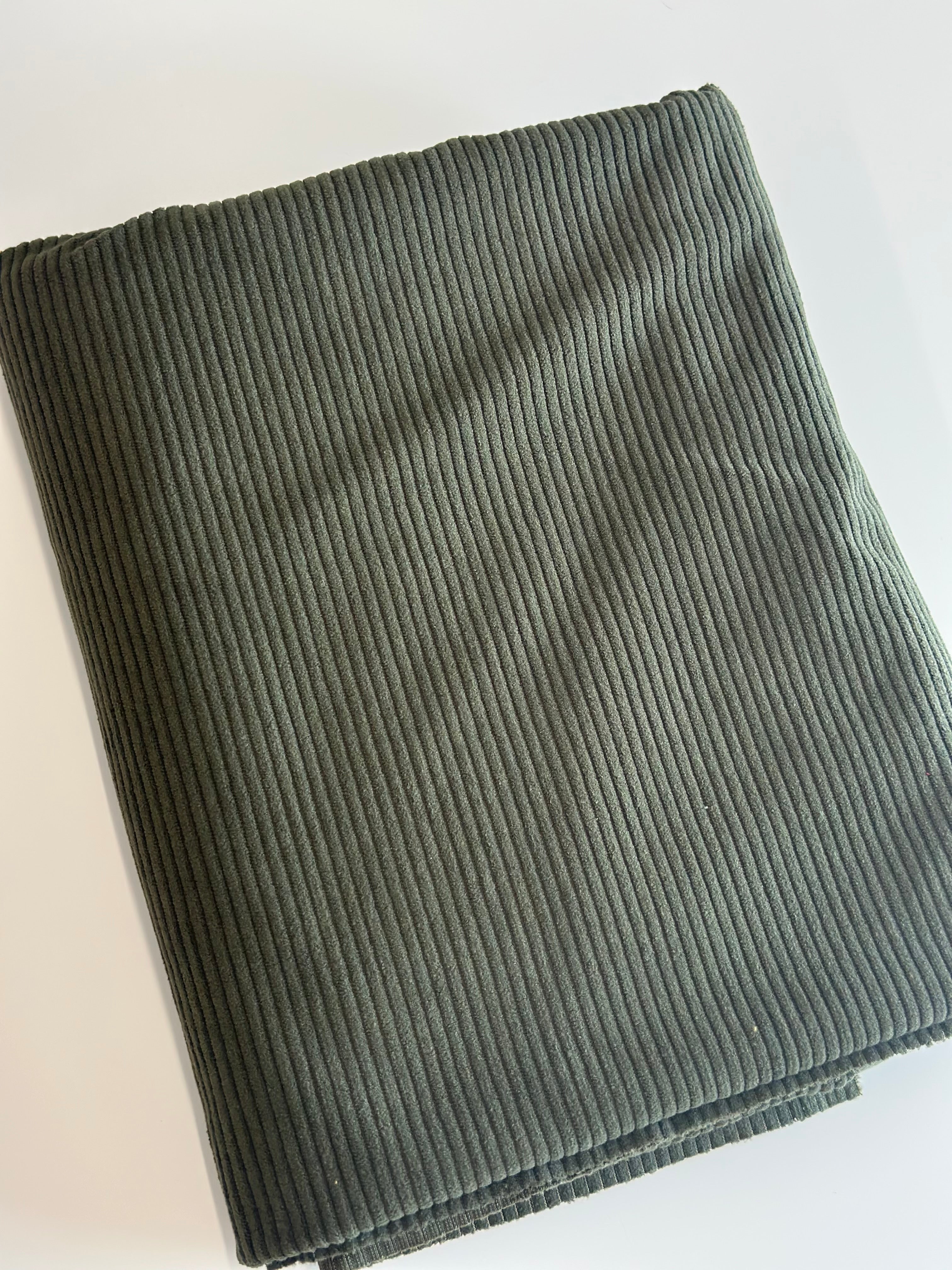 Olive Corduroy | Poly Cotton | By the Yard