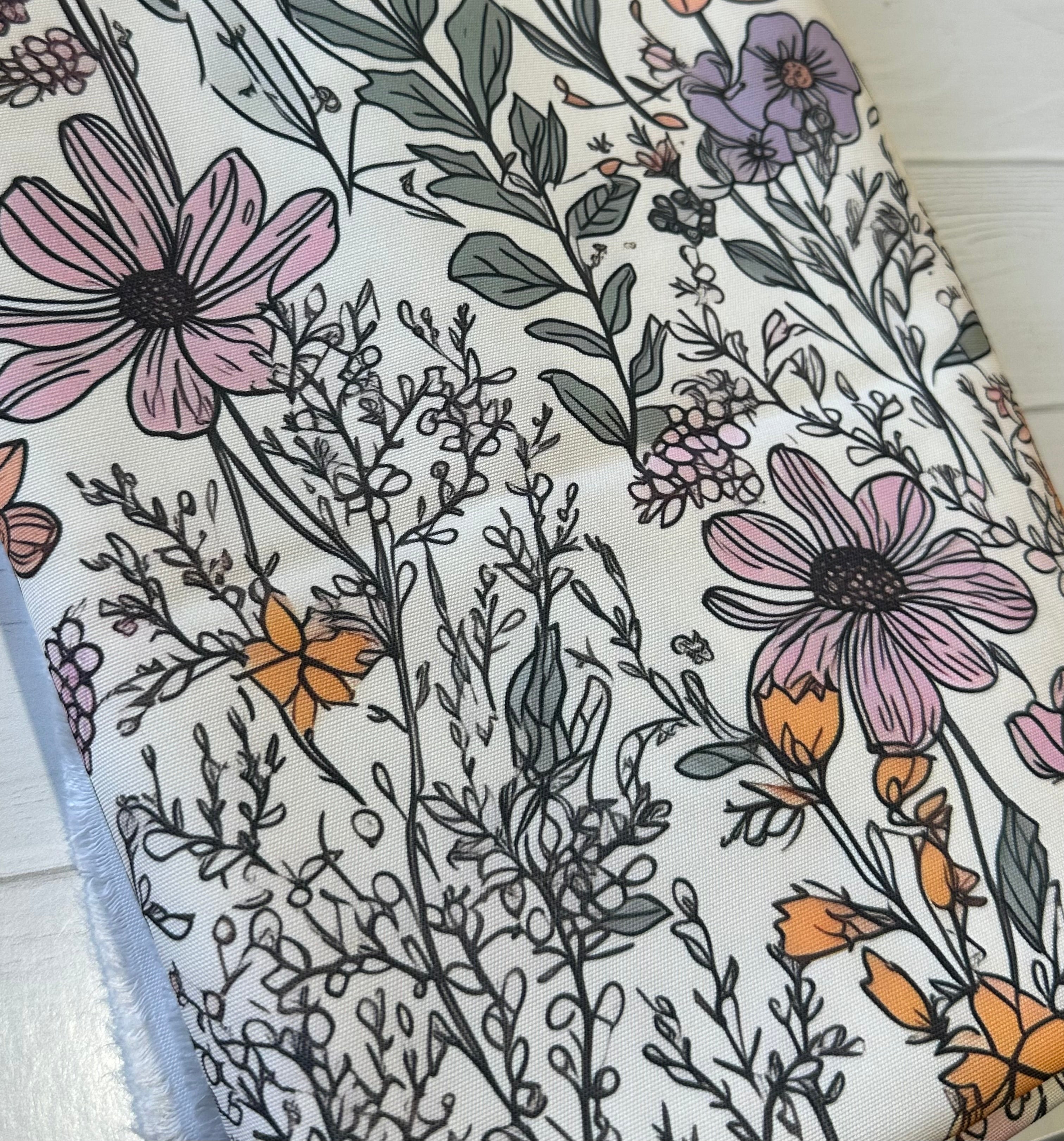 Muted Wildflower Soft Waterproof Canvas (larger scale)