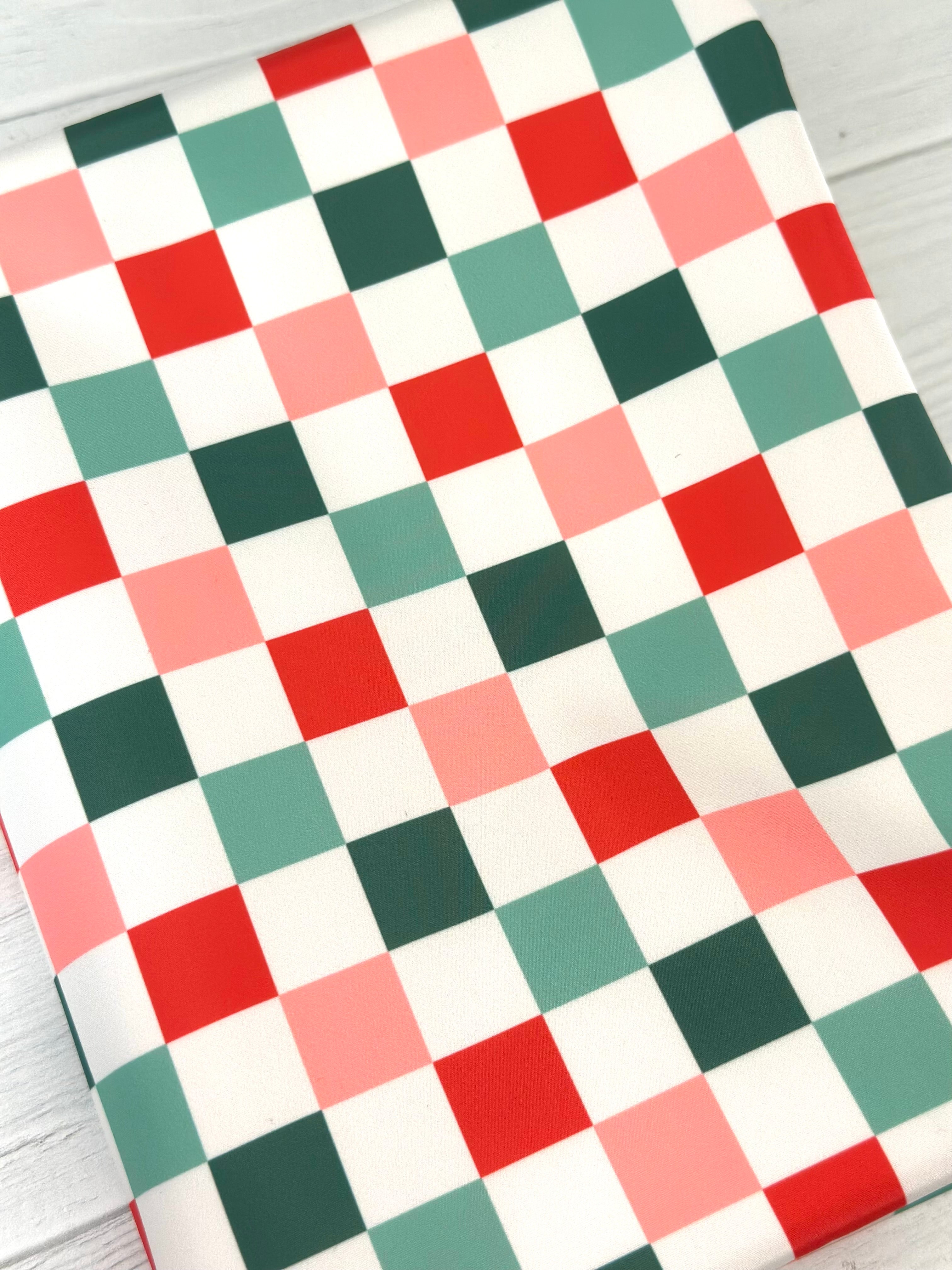 Small Vintage Holiday Check Lux Bonded Poly/Nylon