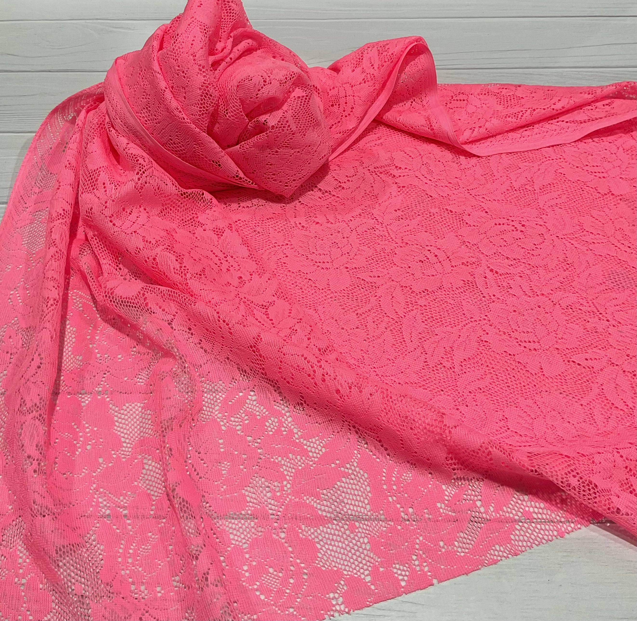 Stretch Lace - Coral Pink