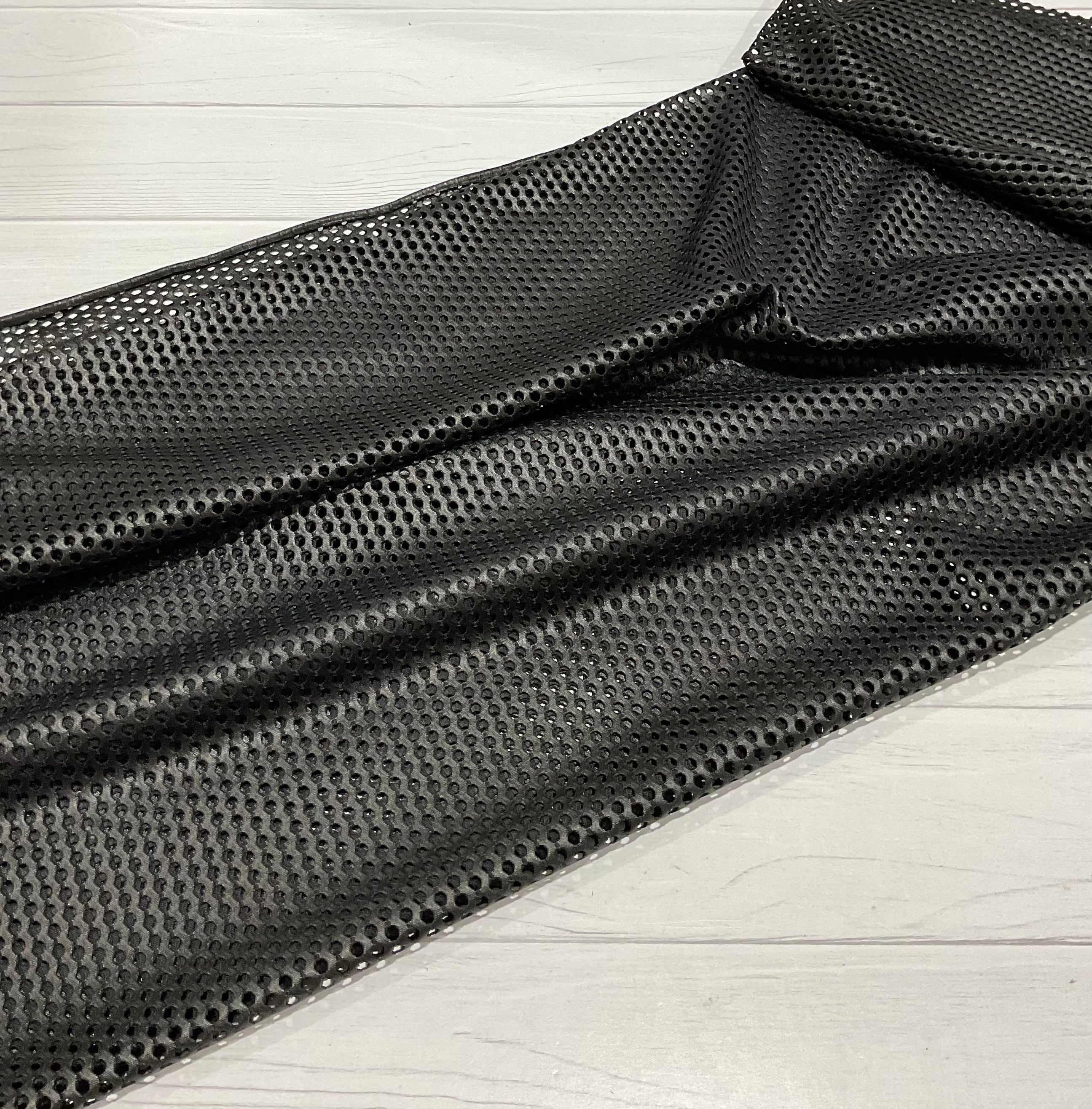 Mesh Fabric - Black Leather Look