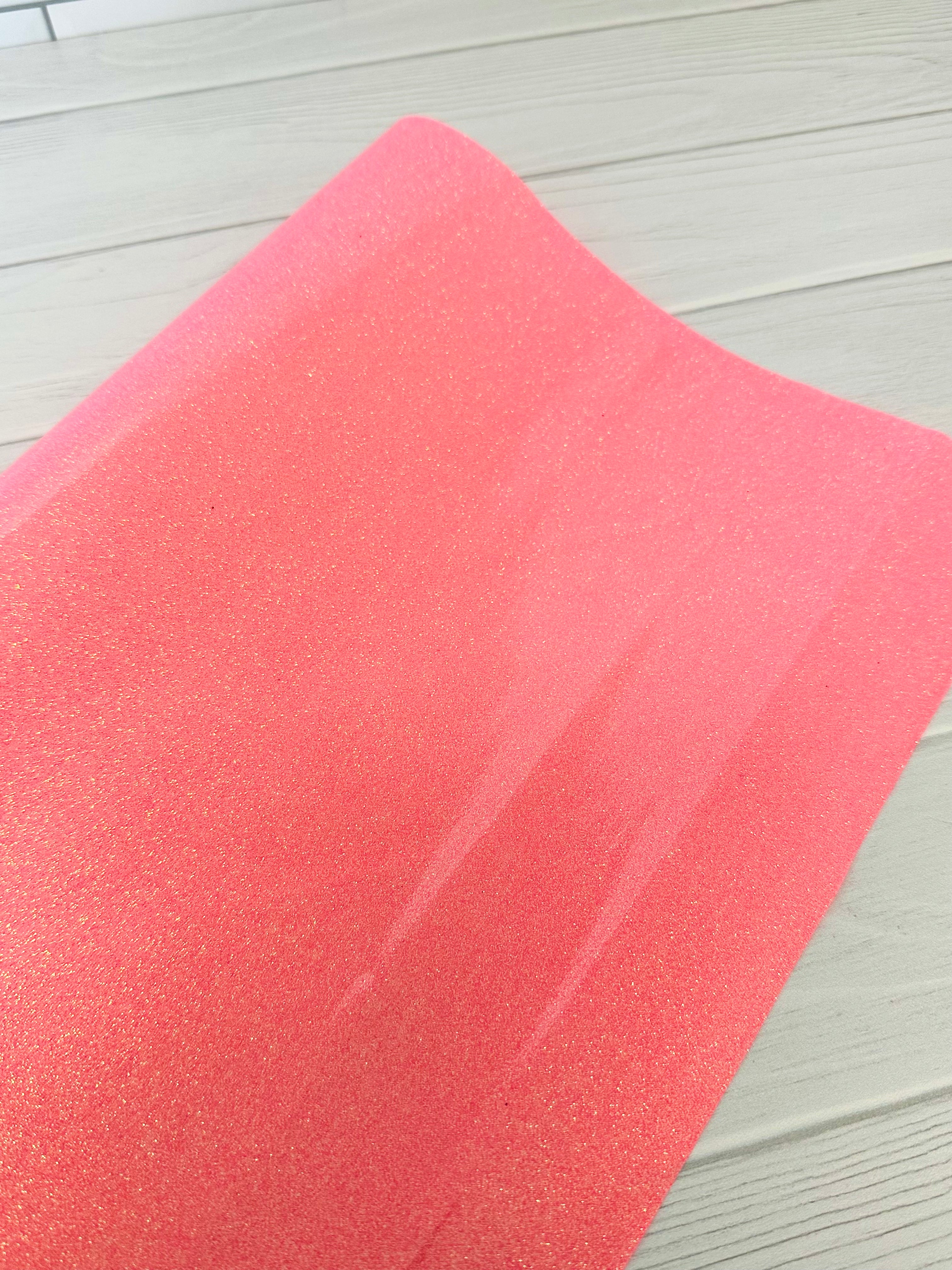 Coral Pink Light Weight Smooth Glitter Vinyl