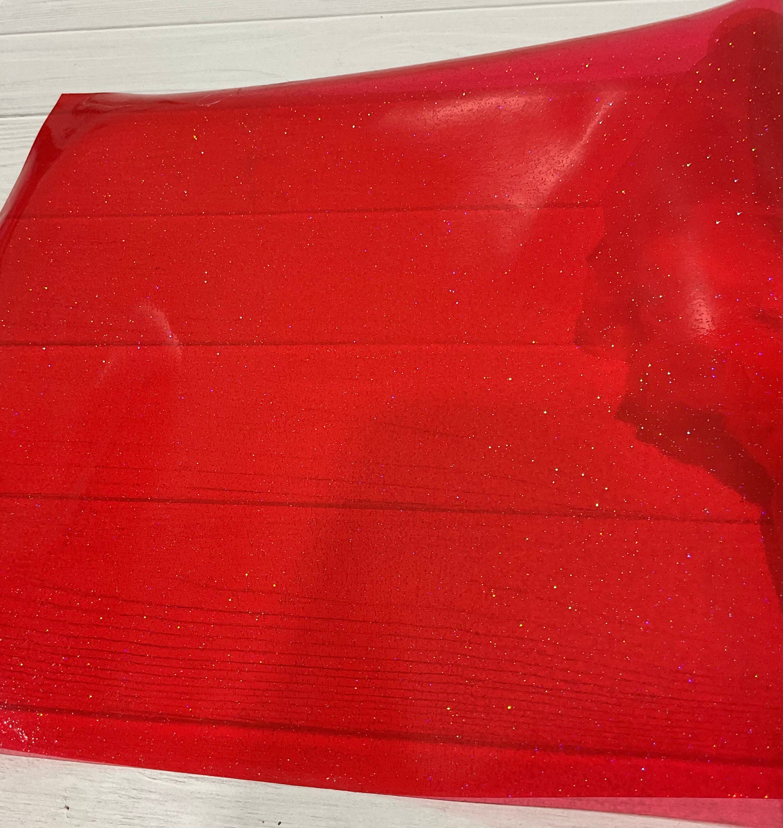 Red Clear Glitter Jelly Vinyl