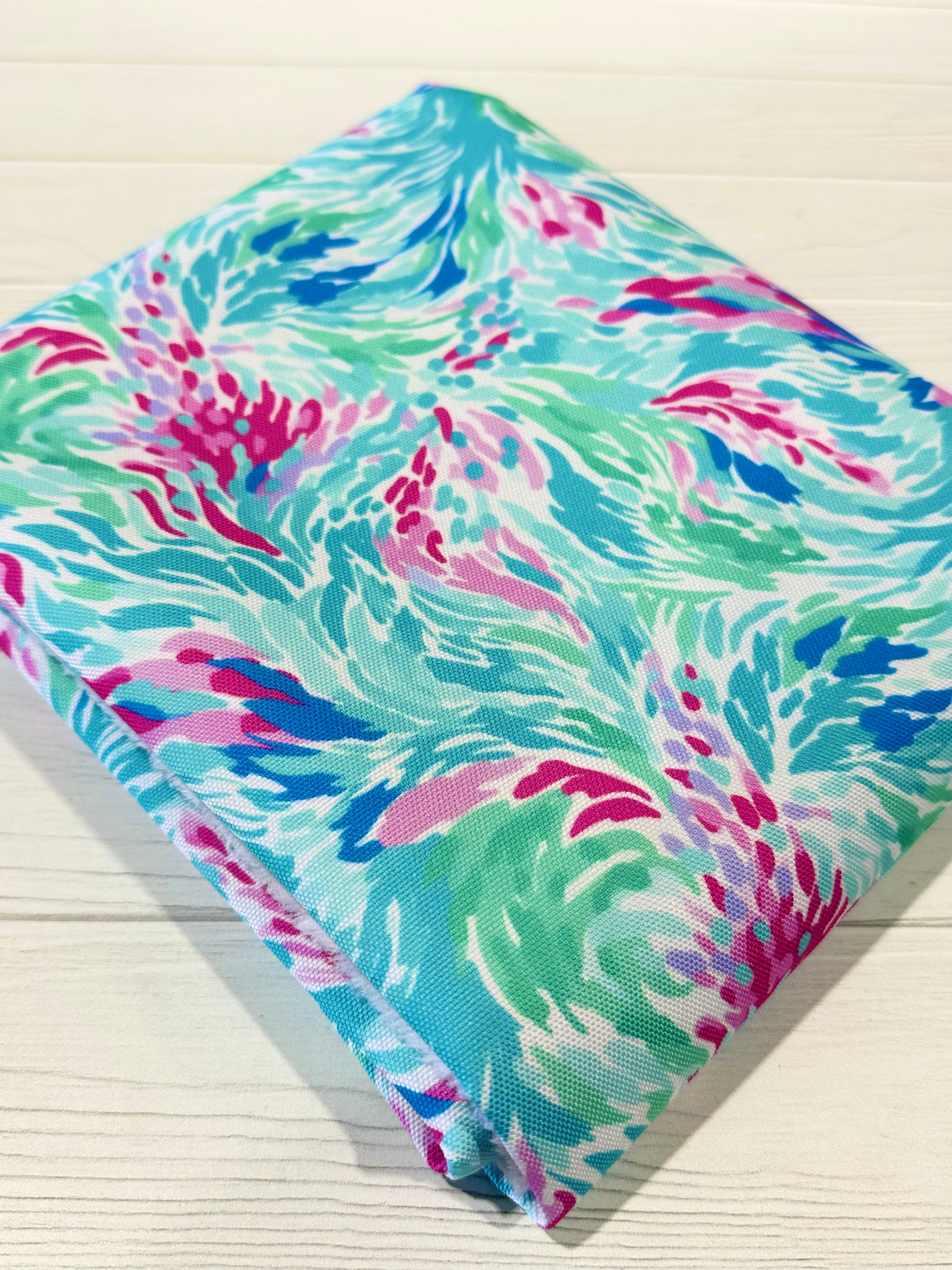 Mint/Hot Pink Preppy Watercolor Waterproof Canvas