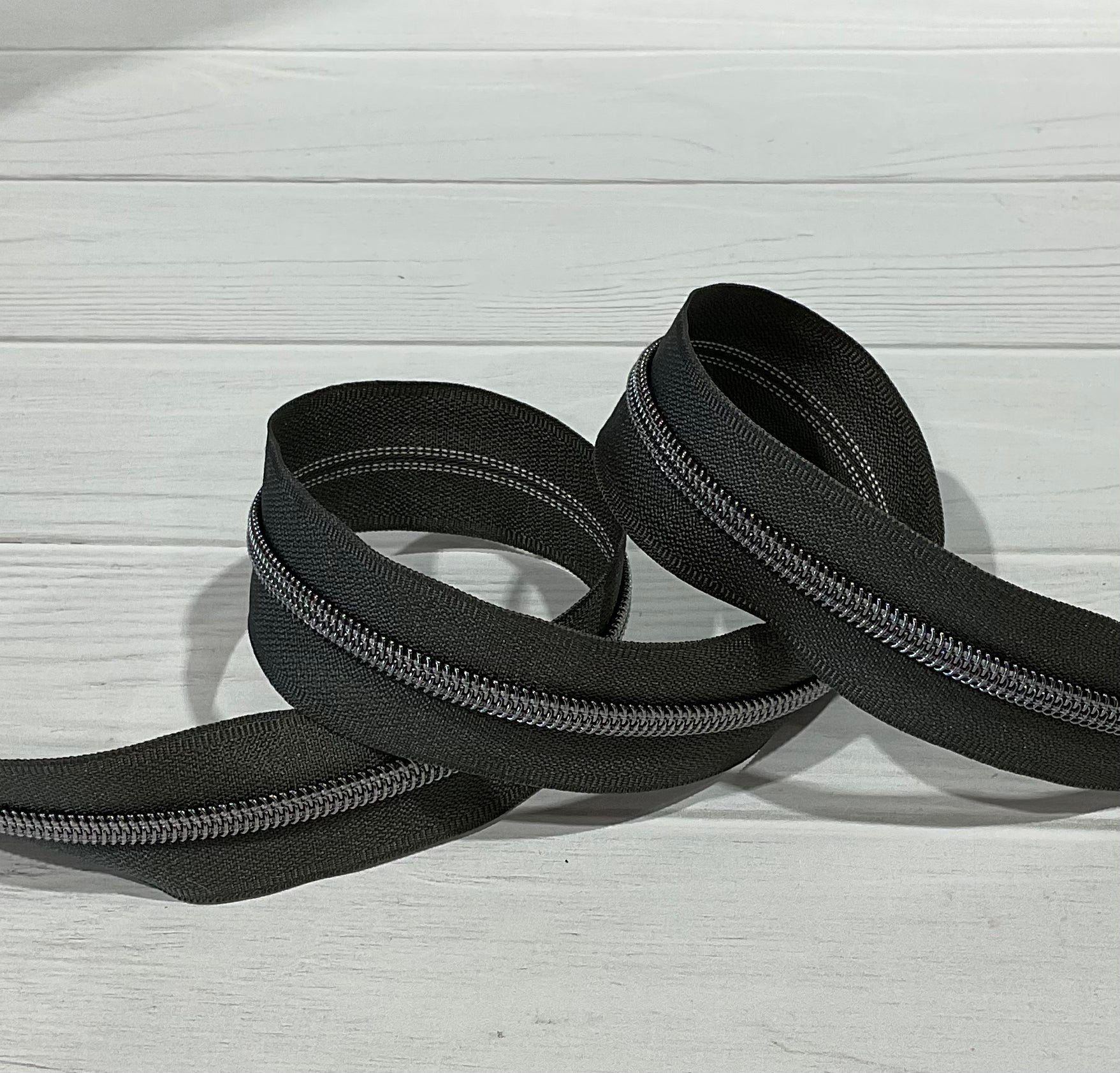 Slate Tape with Gunmetal Zipper Tape