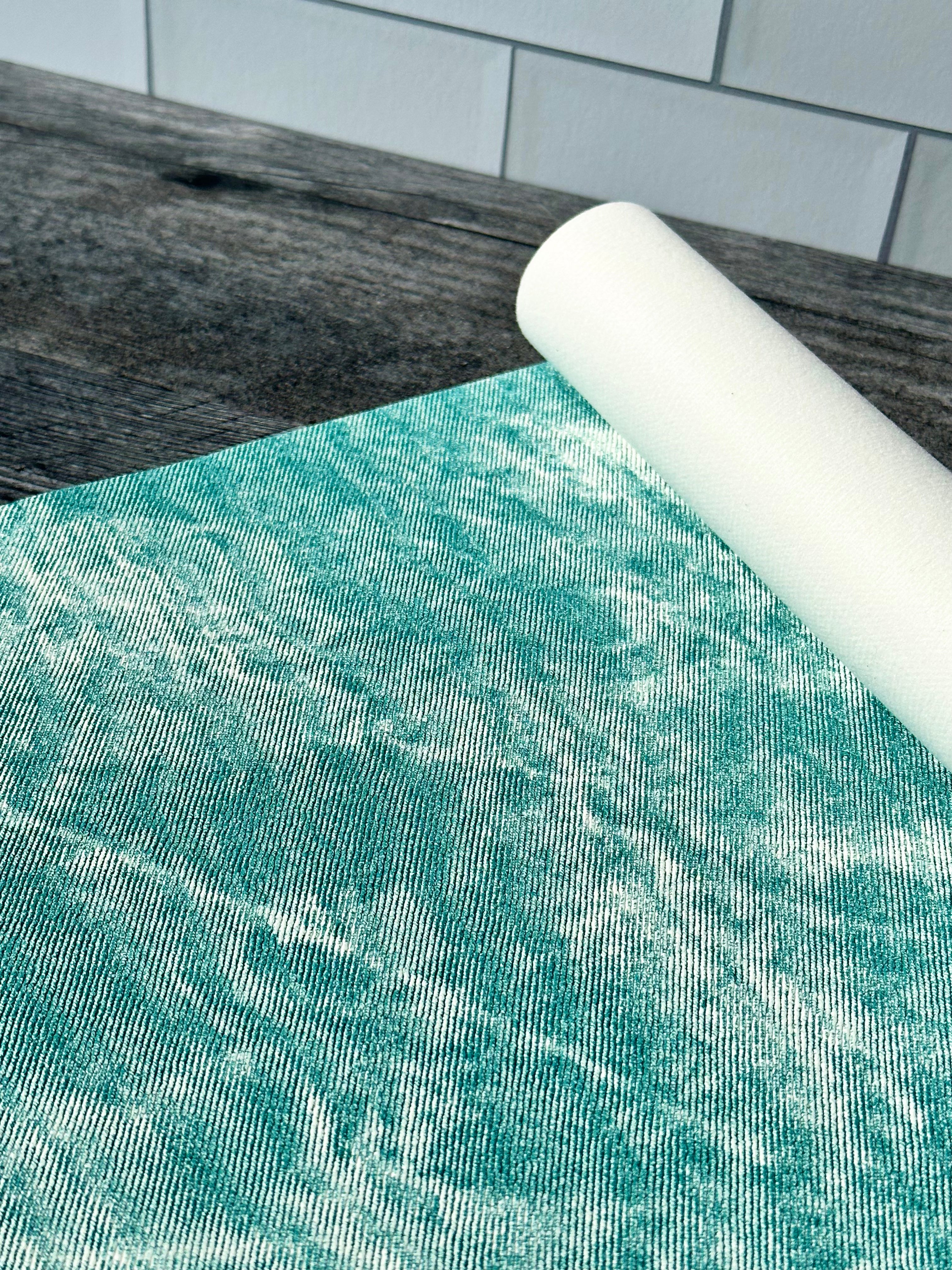 Teal Faux Denim Vinyl