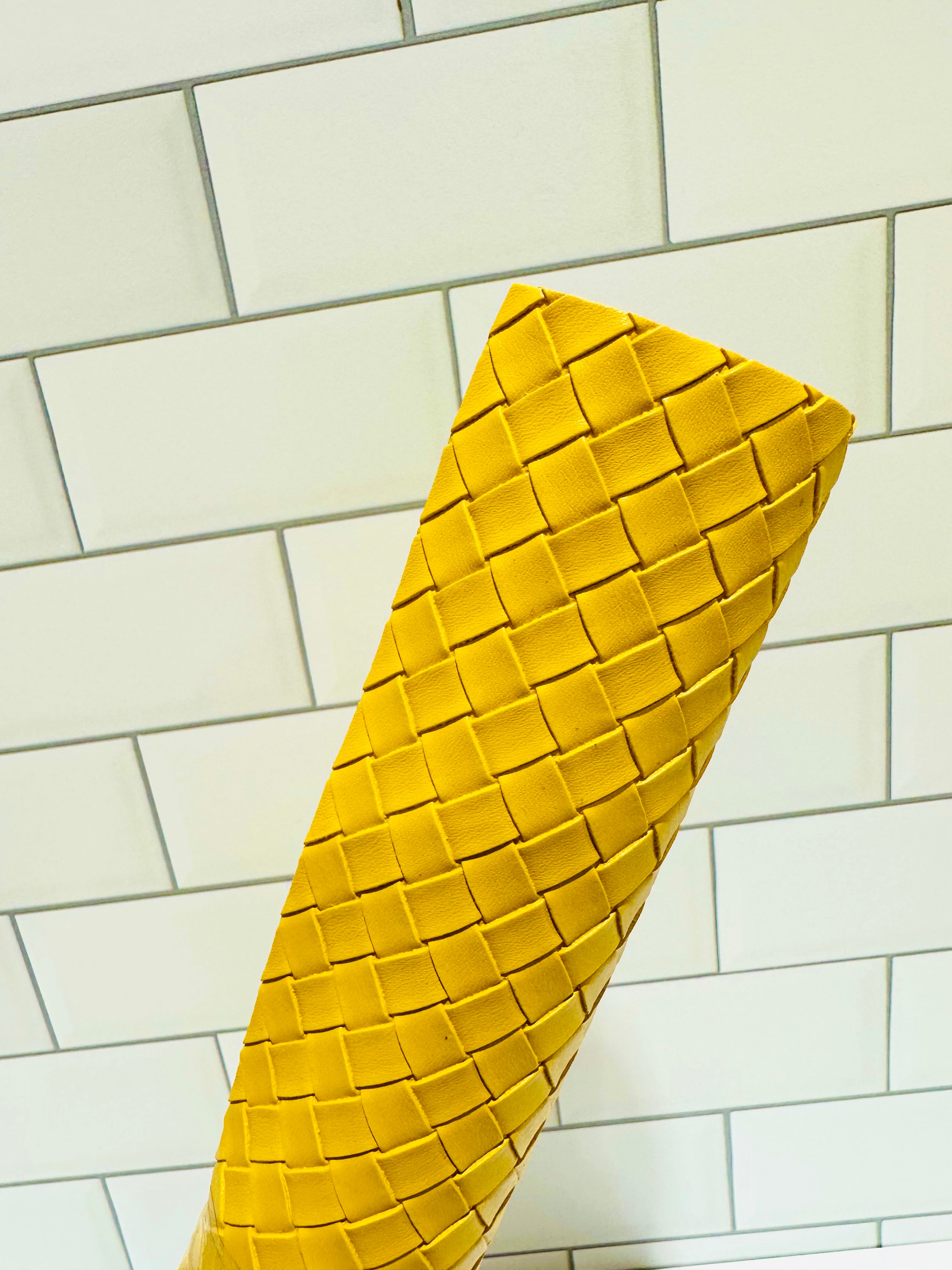 Mustard Diamond Weave Vinyl