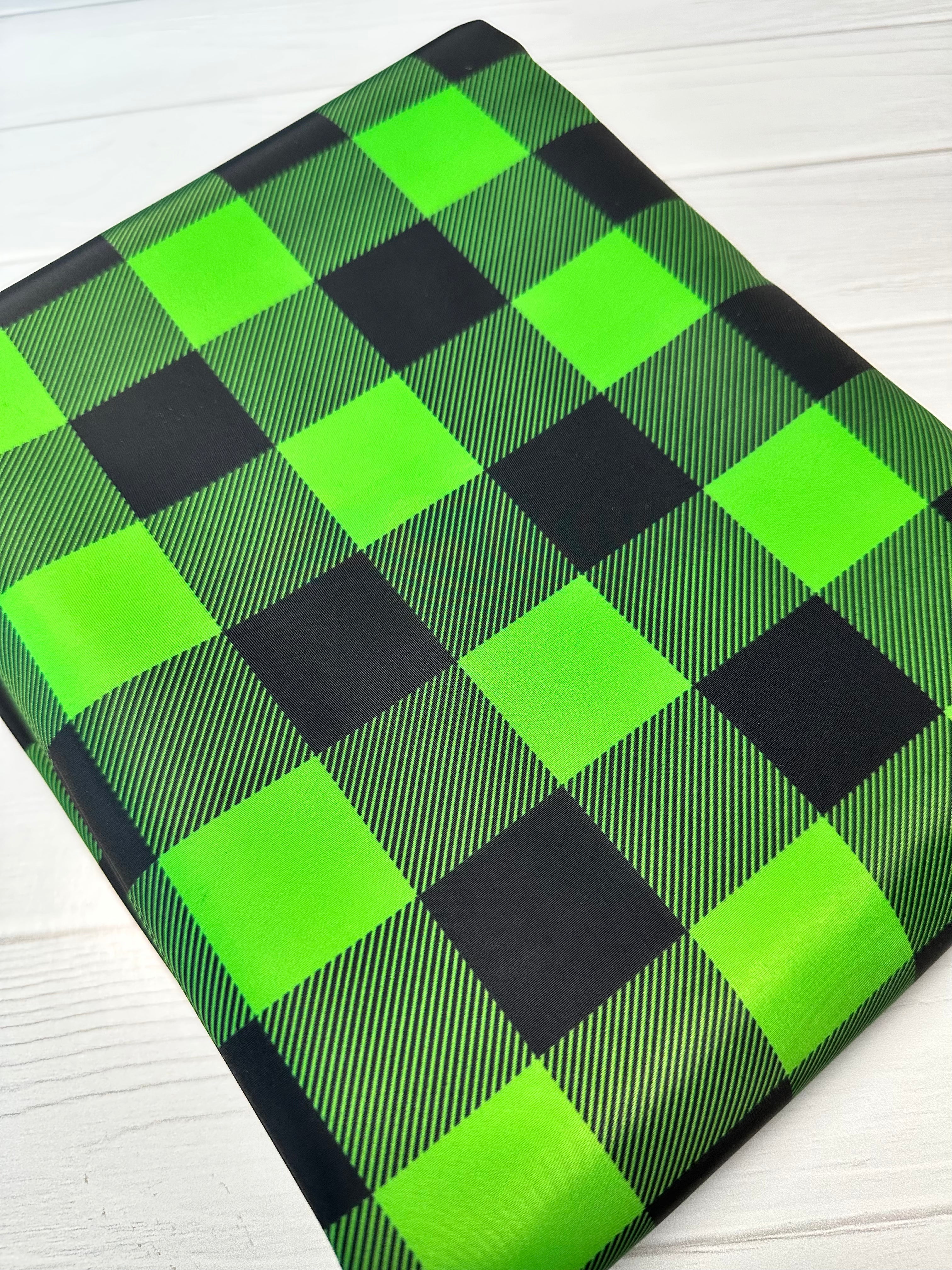 Green Buffalo Plaid Lux Bonded Poly/Nylon