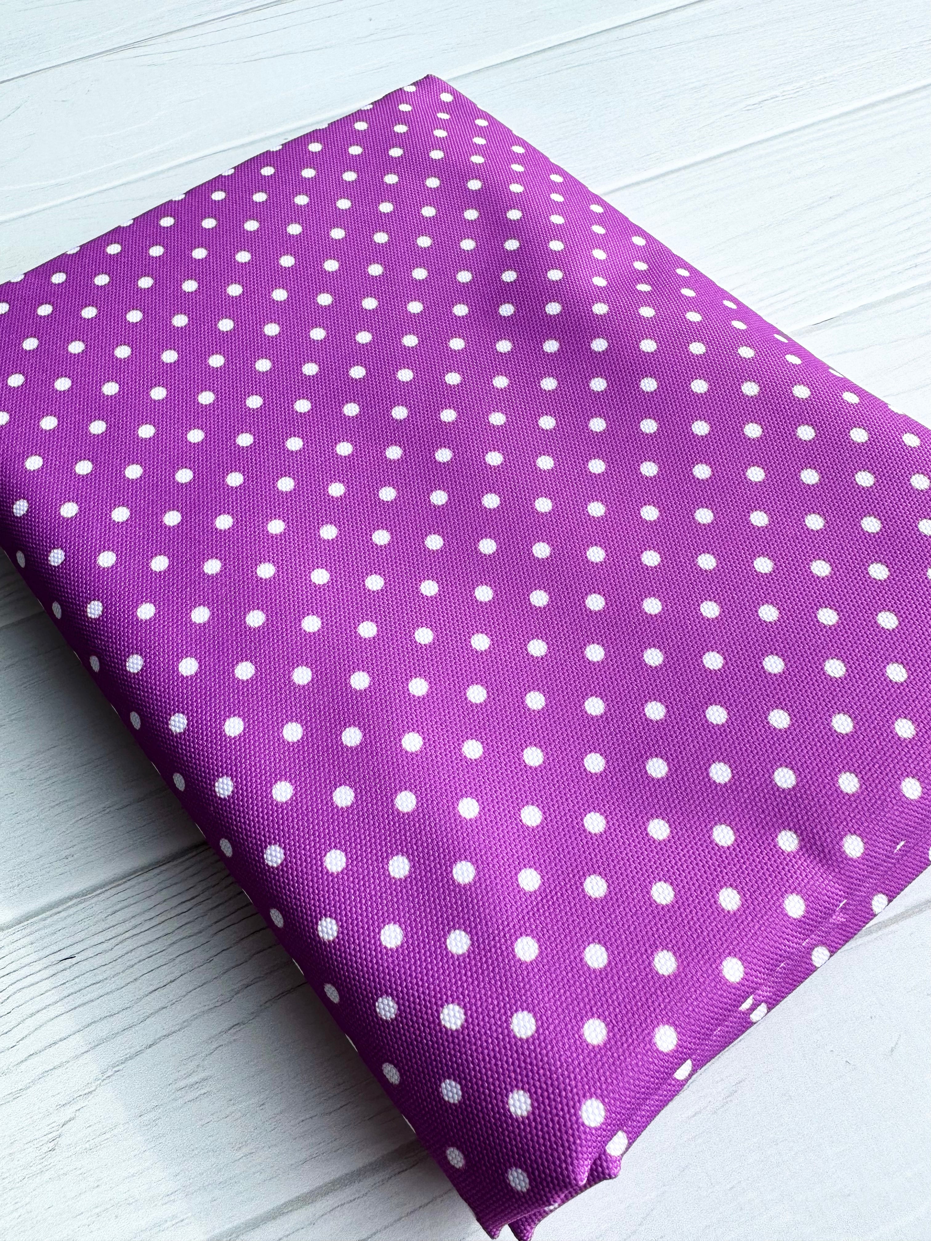 Violet And White Mini Dots Waterproof Canvas