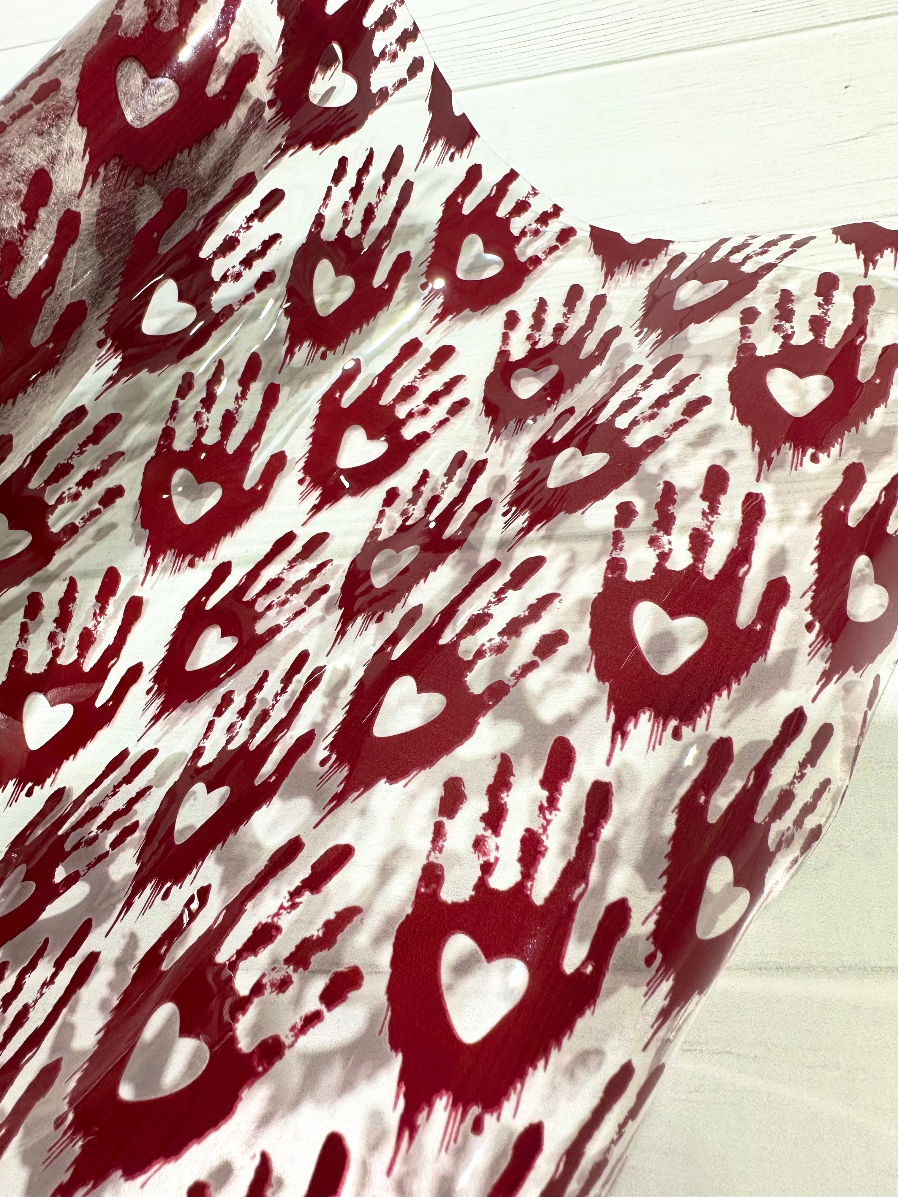 Blood Spatter Hand Print TPU Vinyl