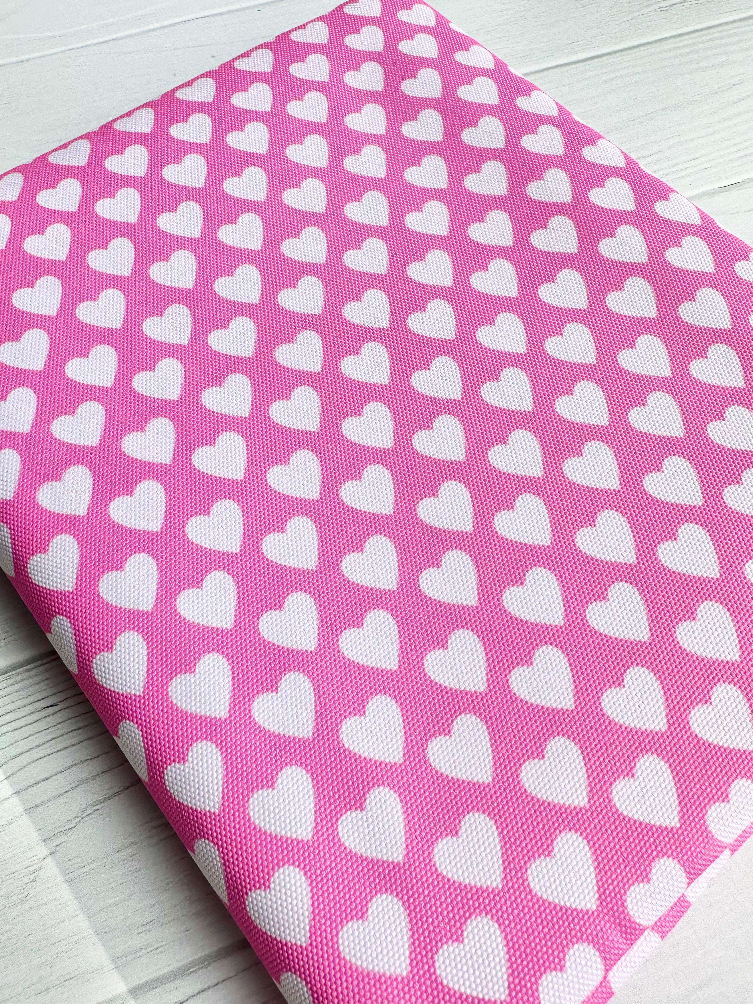 Pink And White Hearts Waterproof Canvas