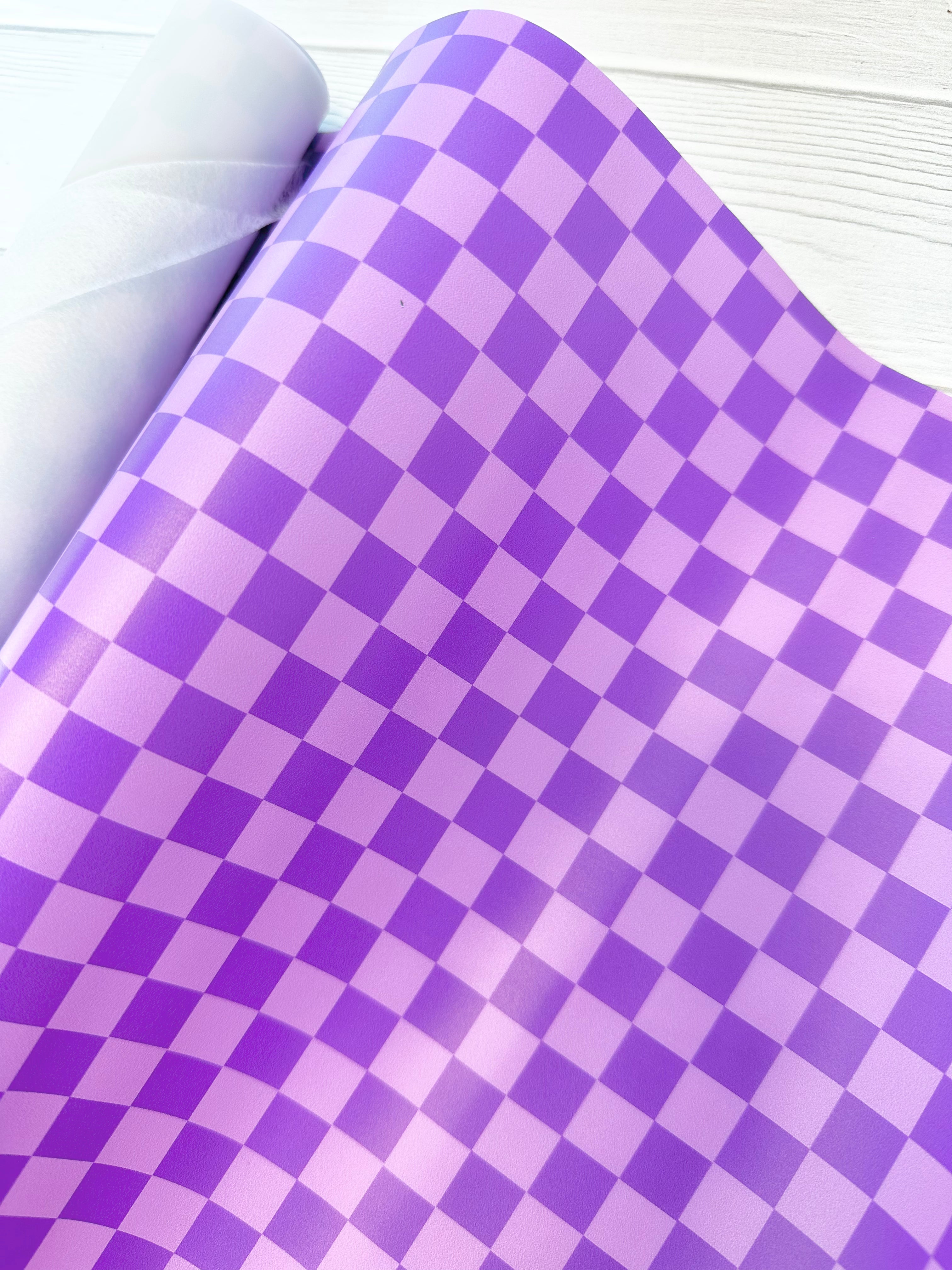 Grape Check Frosted Jelly Print Vinyl