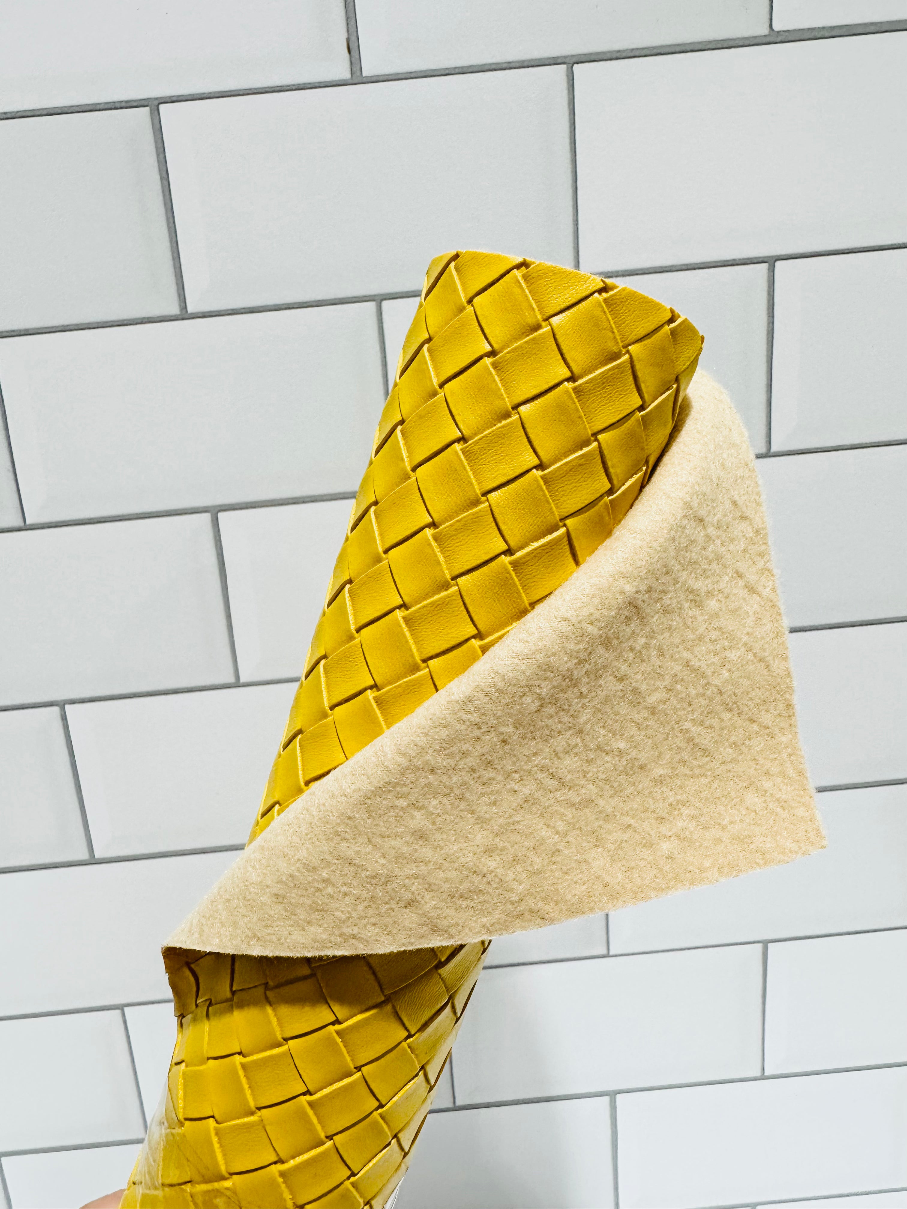 Mustard Diamond Weave Vinyl