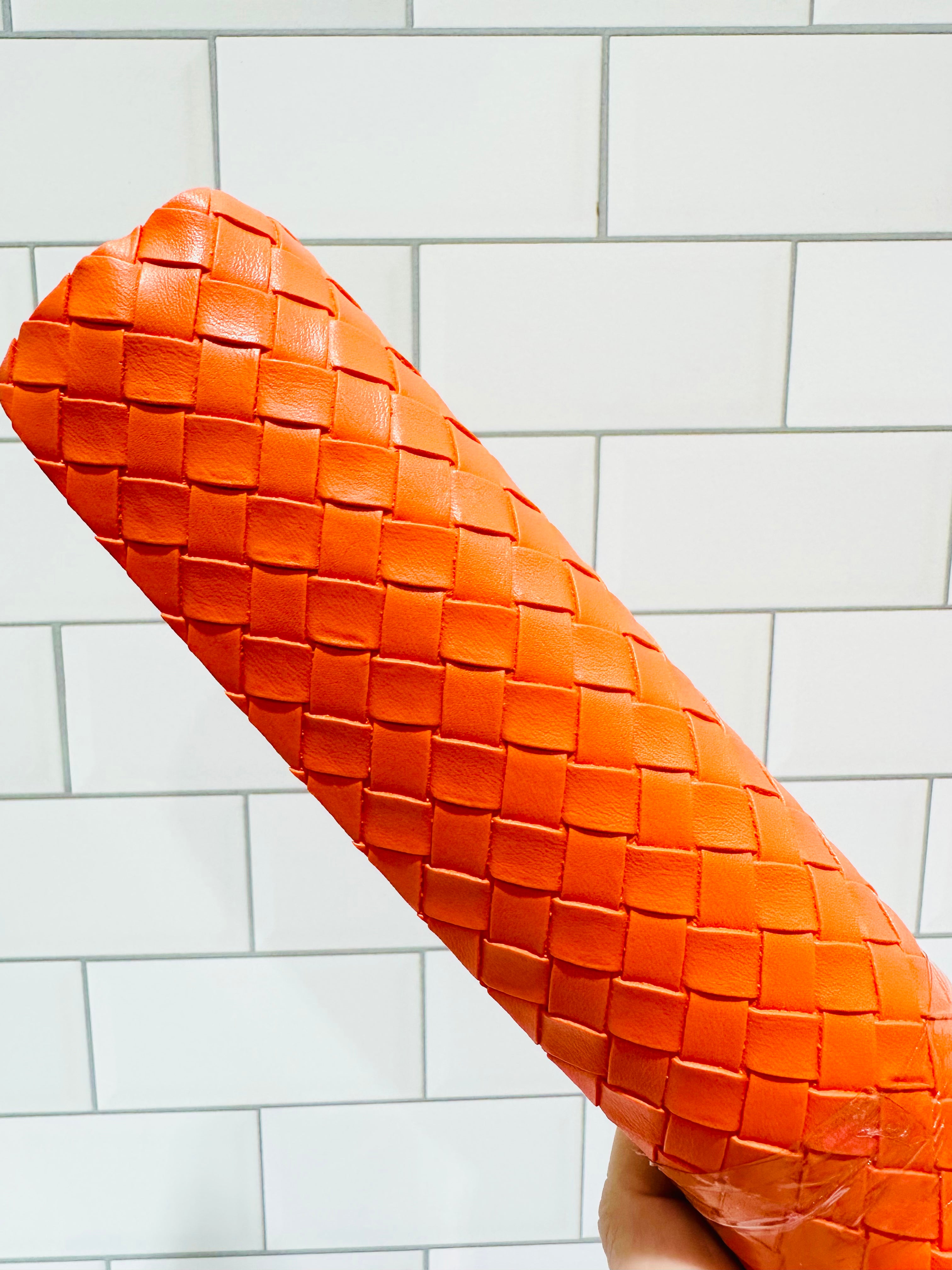 Orange Diamond Weave Vinyl