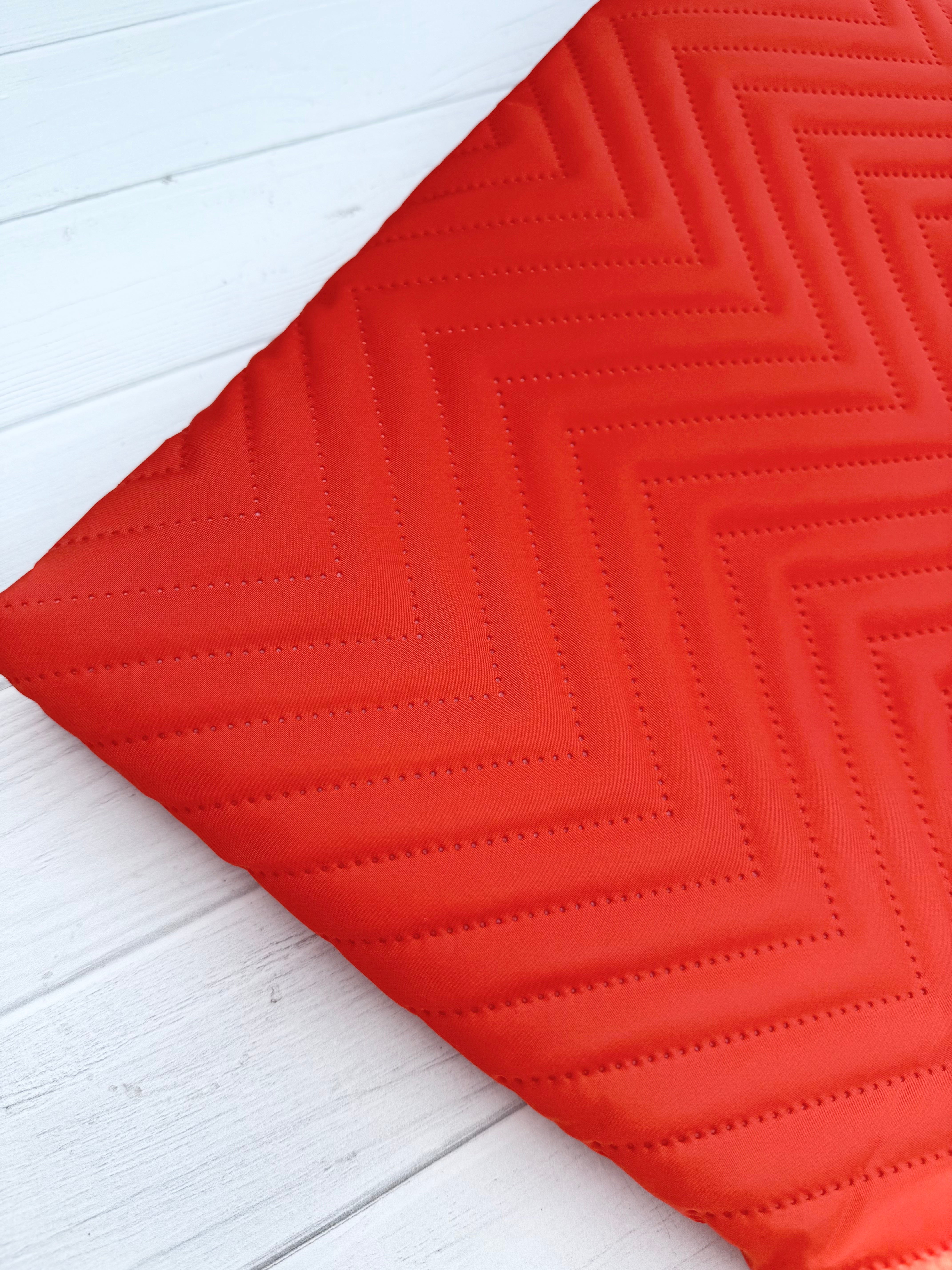 Orange Chevron Prequilted Poly/Nylon