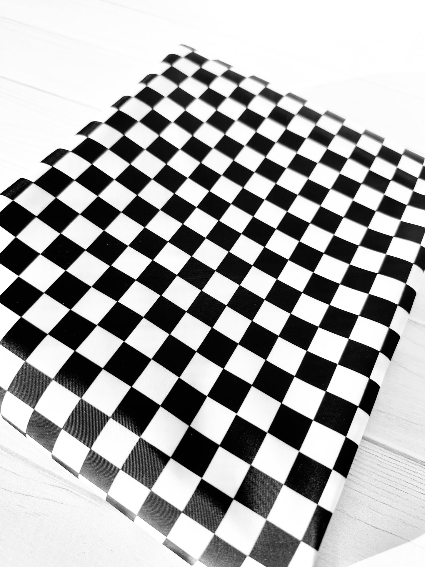 Black and White Check Lux Bonded Poly/Nylon