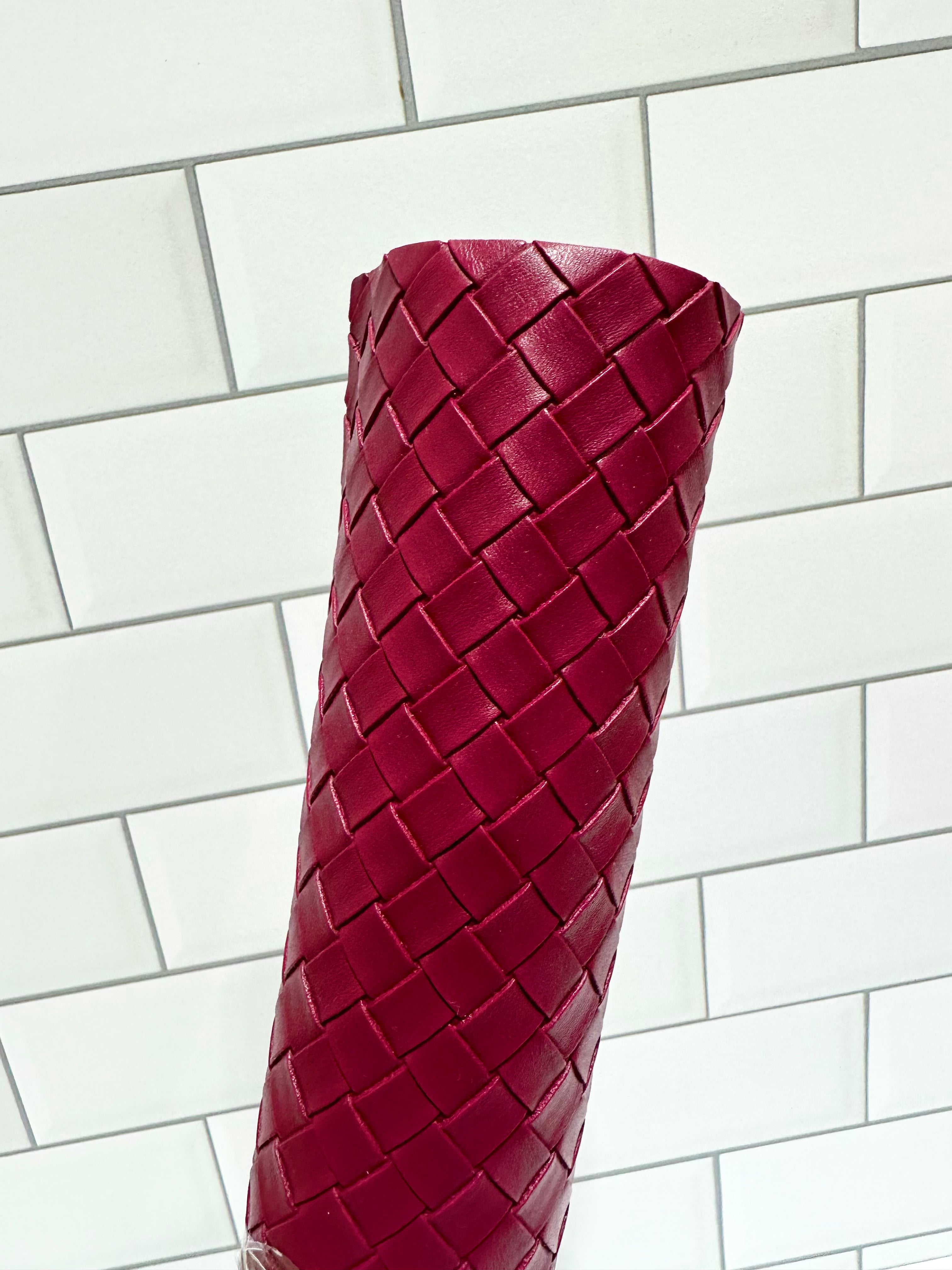 Maroon Diamond Weave Vinyl