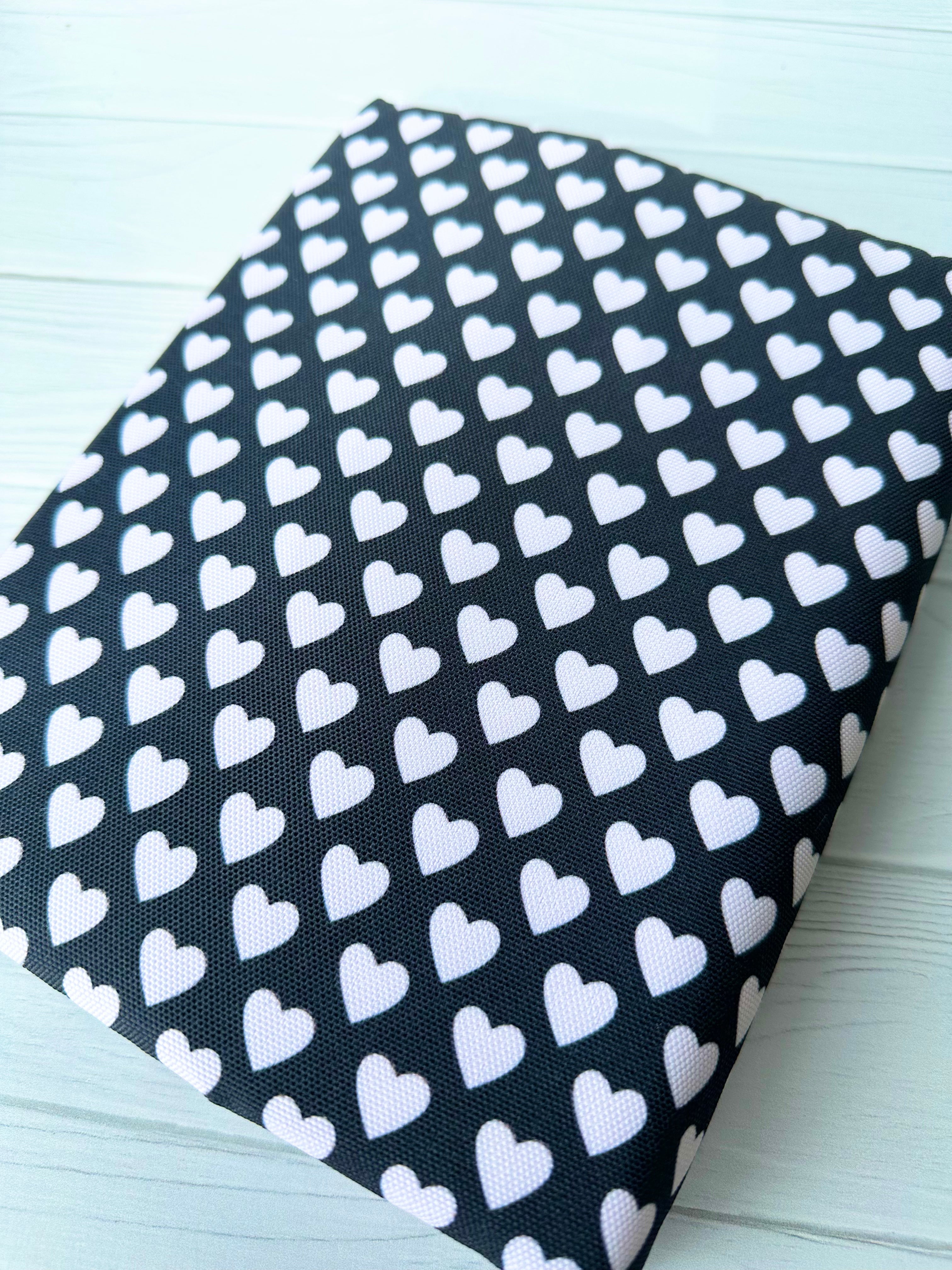 Black And White Hearts Waterproof Canvas