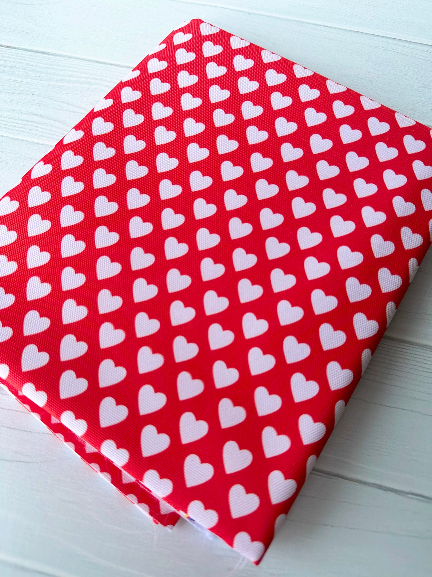 Red And White Hearts Waterproof Canvas