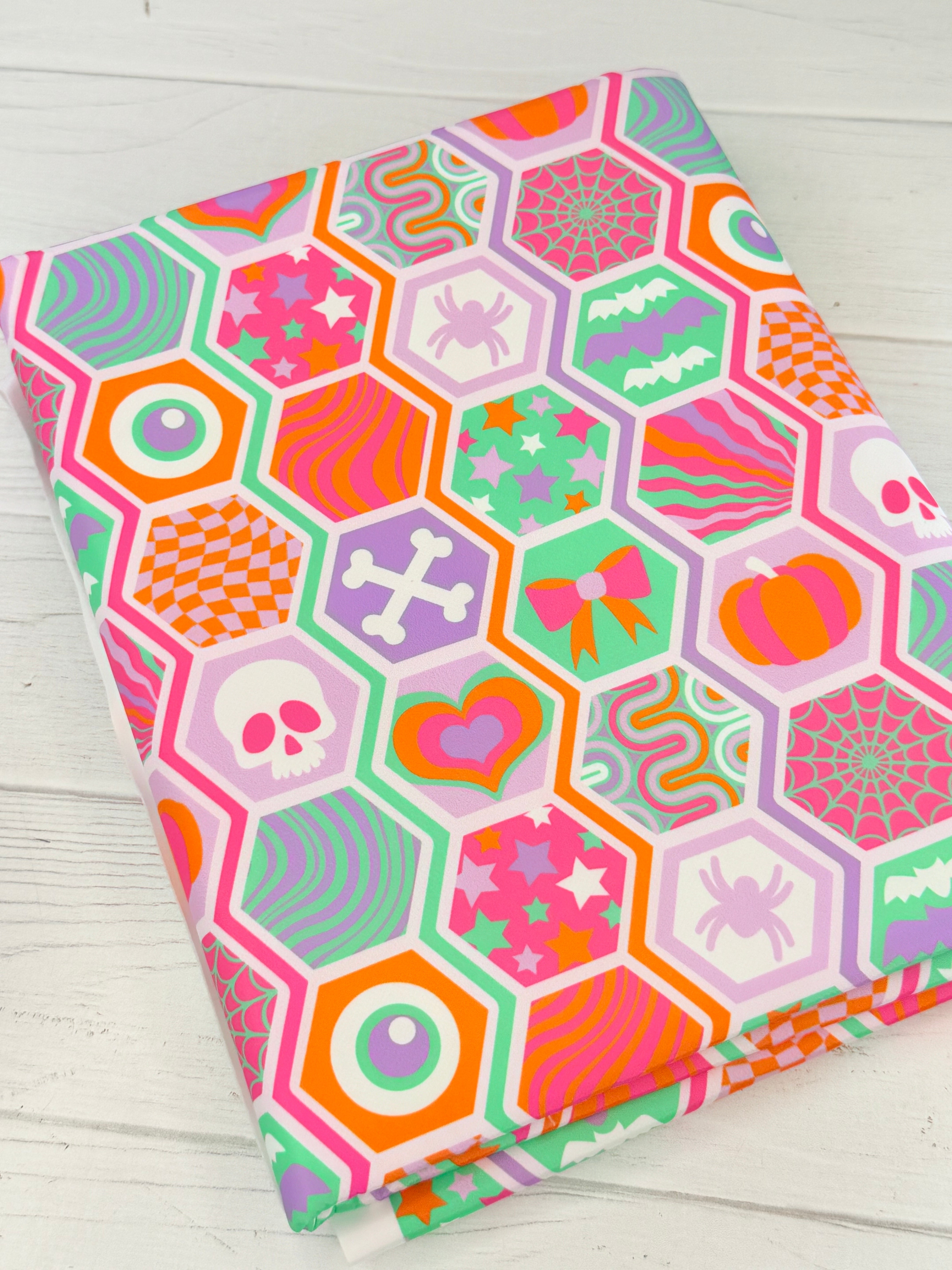 Pastel Halloween Hexagons Lux Bonded Poly/Nylon