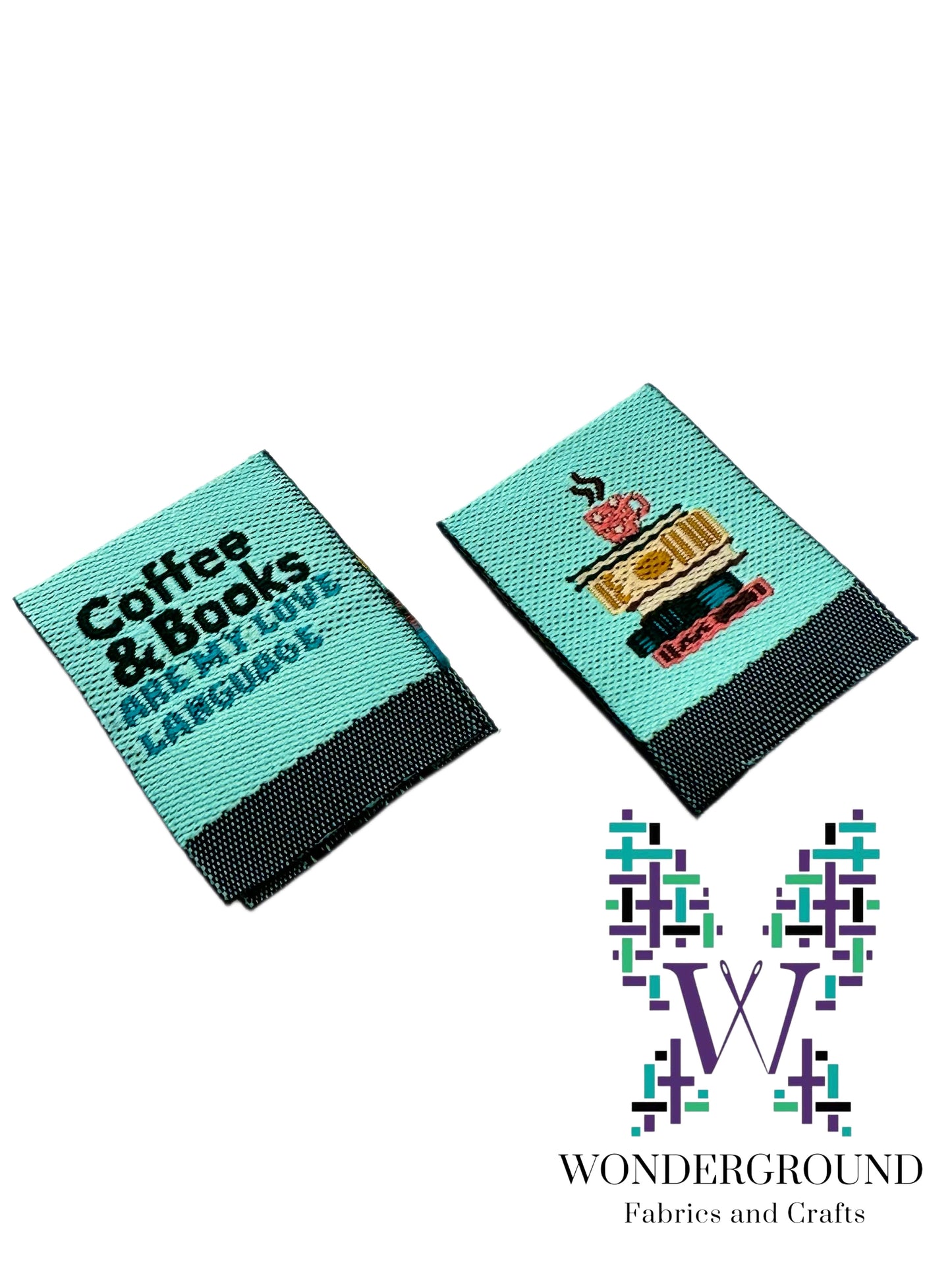 Coffee & Books Premium Woven Tags