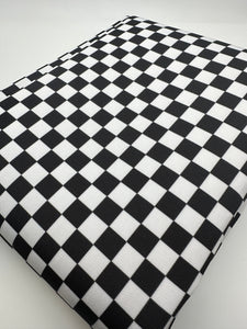 Black and White Check Waterproof Canvas