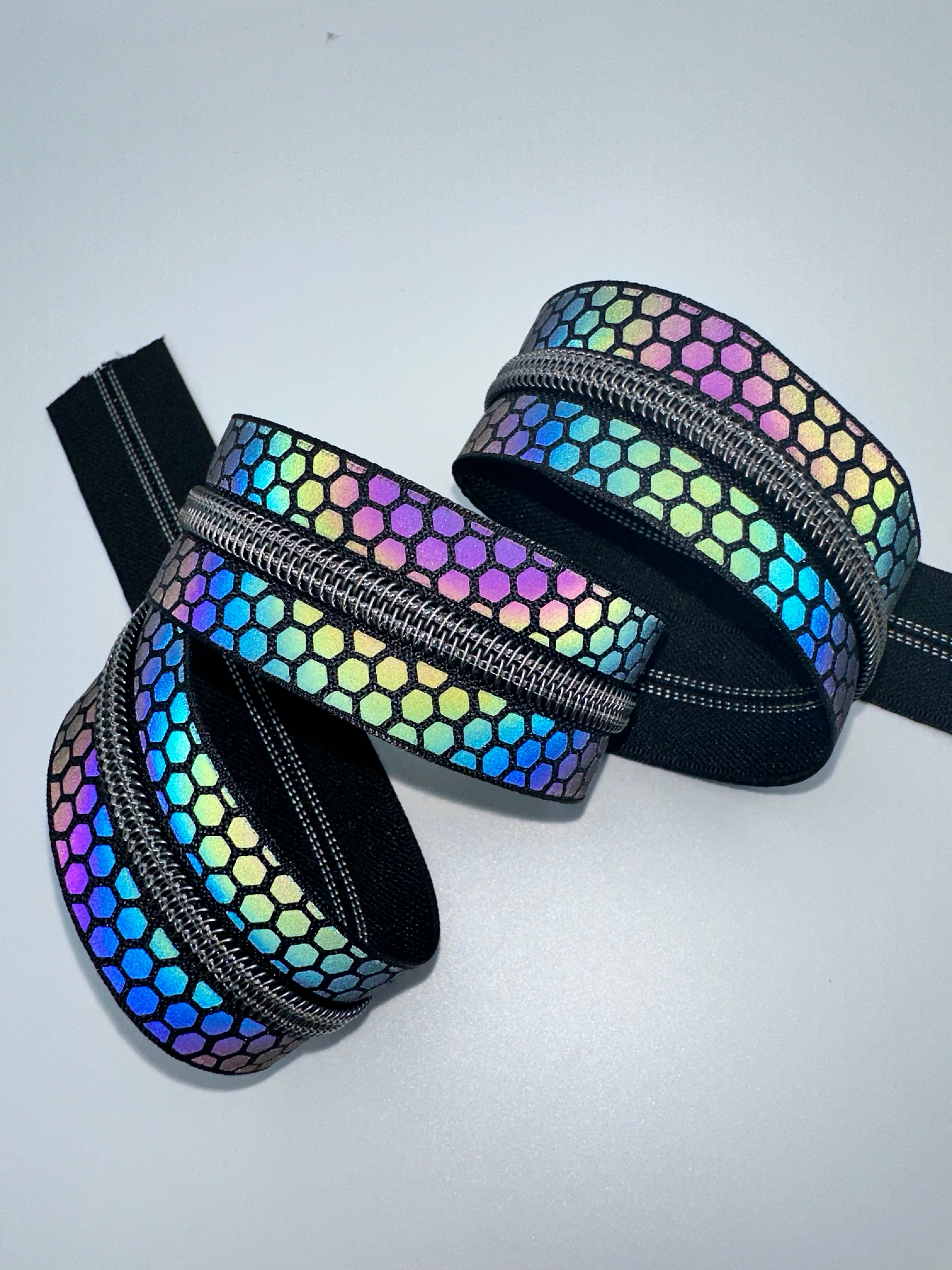 Honeycomb Rainbow Reflective zipper tape