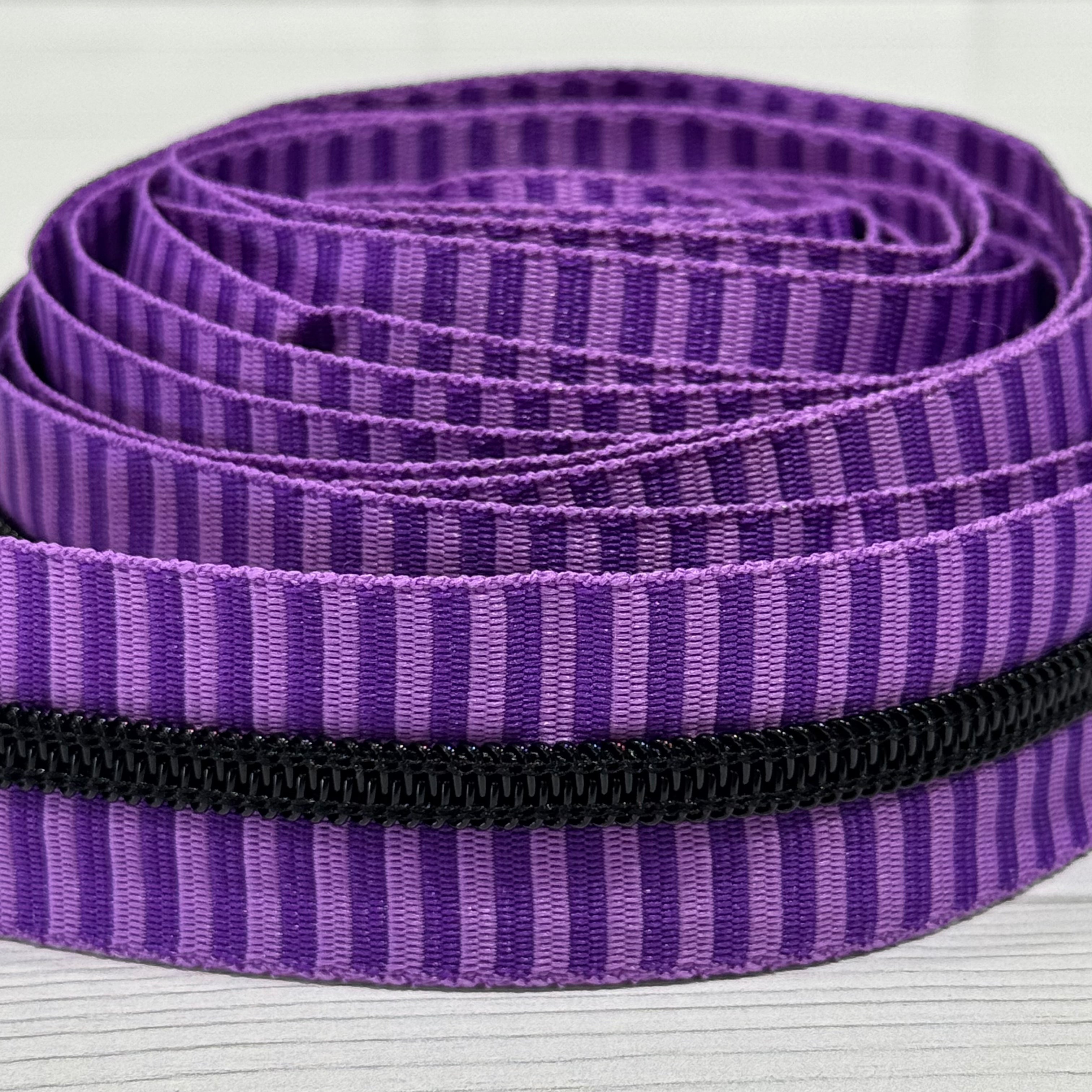 Grape Stripe with Black teeth Zipper Tape