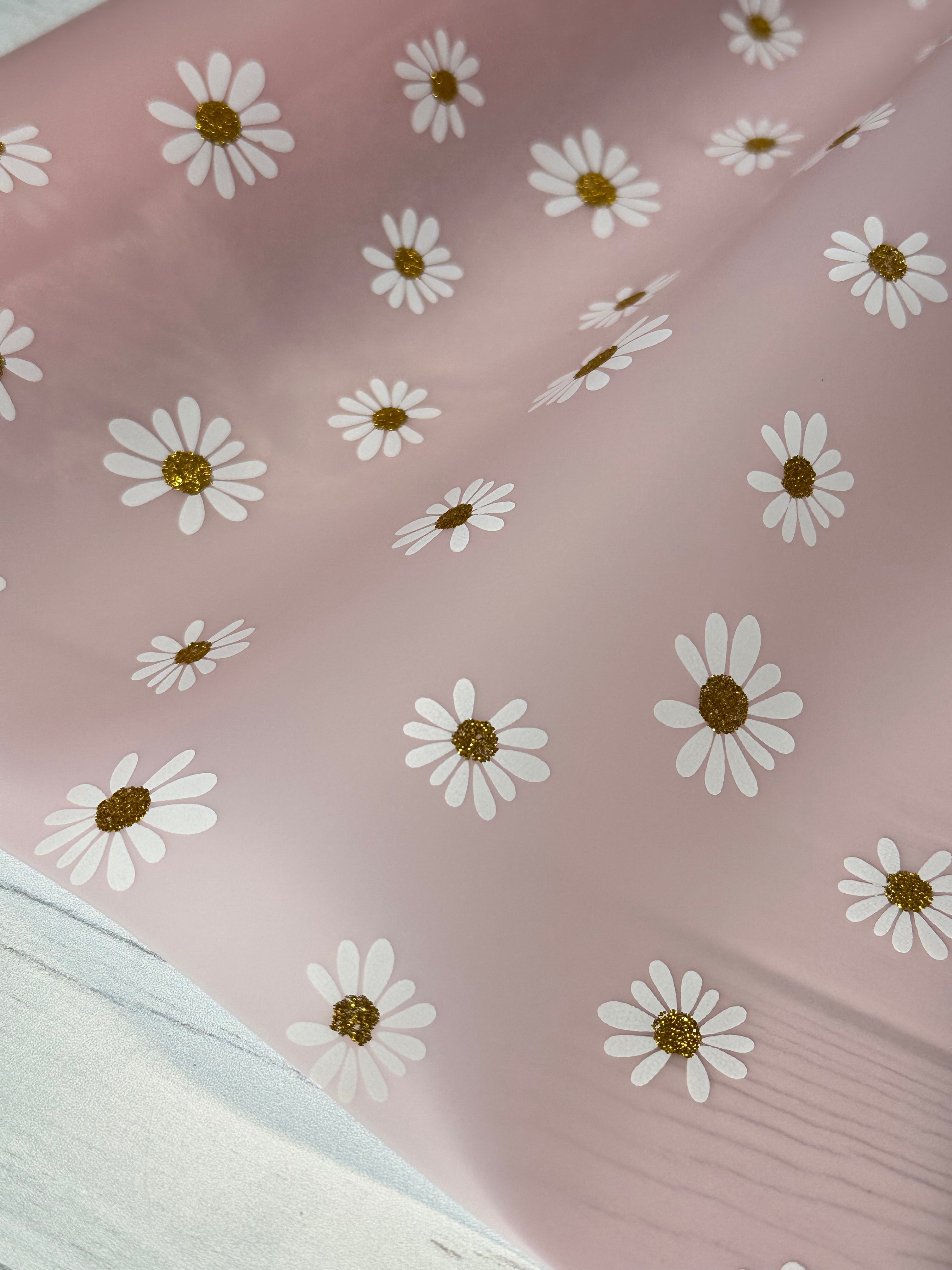 Light Pink Daisy Frosted Jelly Vinyl – Wonderground Fabrics