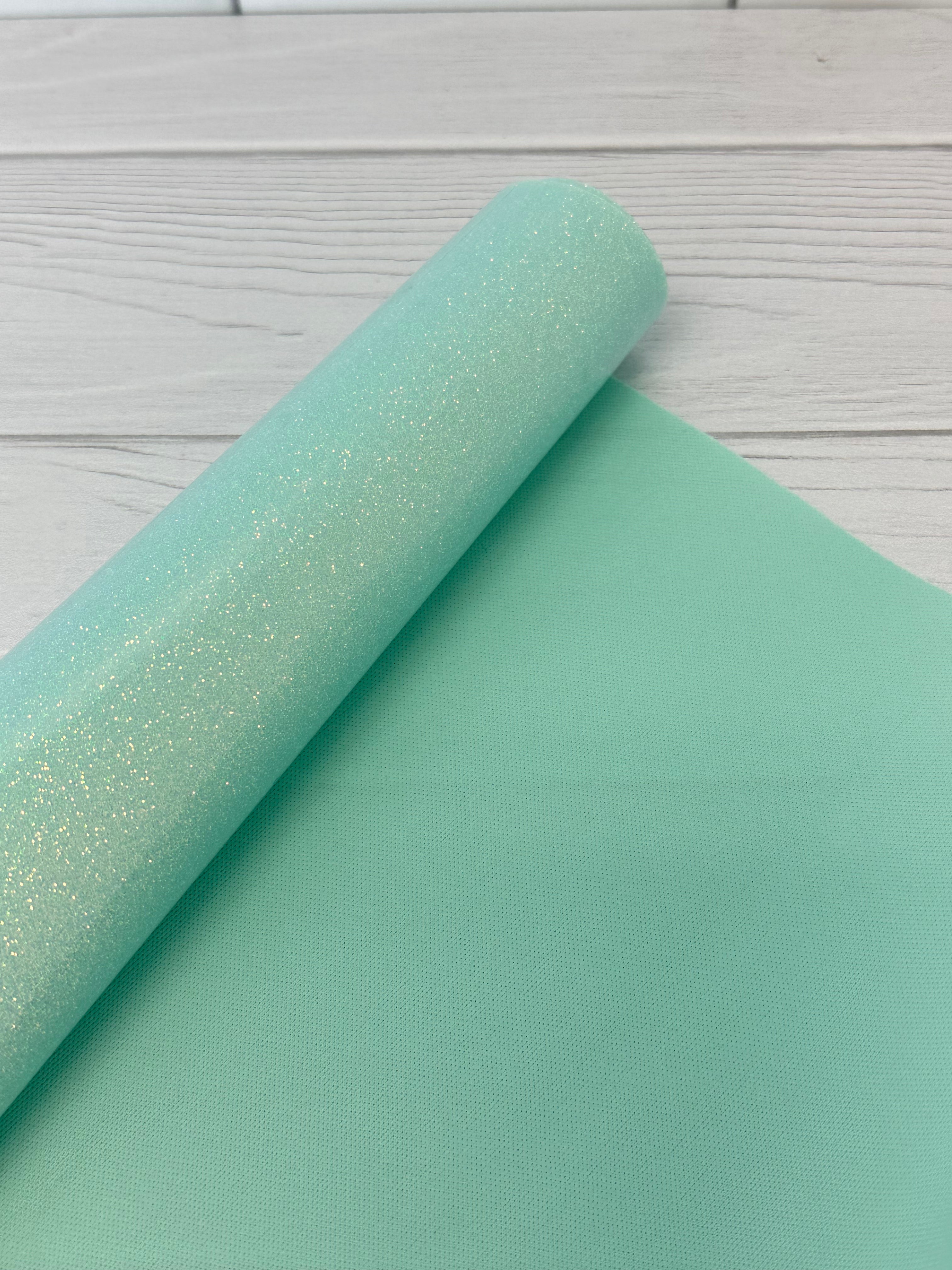 Mint Light Weight Smooth Glitter Vinyl