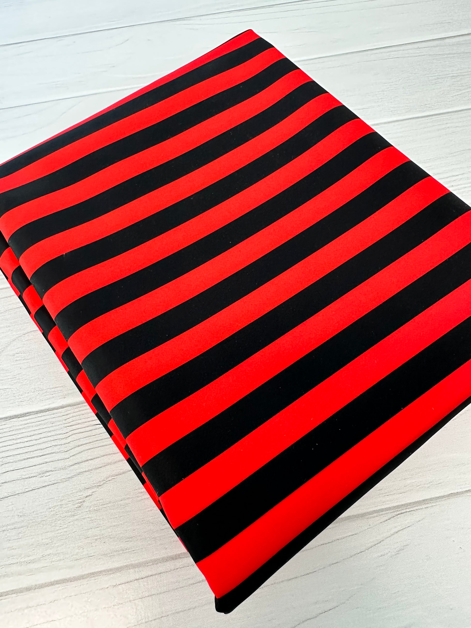 Red and Black Stripe Lux Bonded Poly/Nylon Wonderground Fabrics