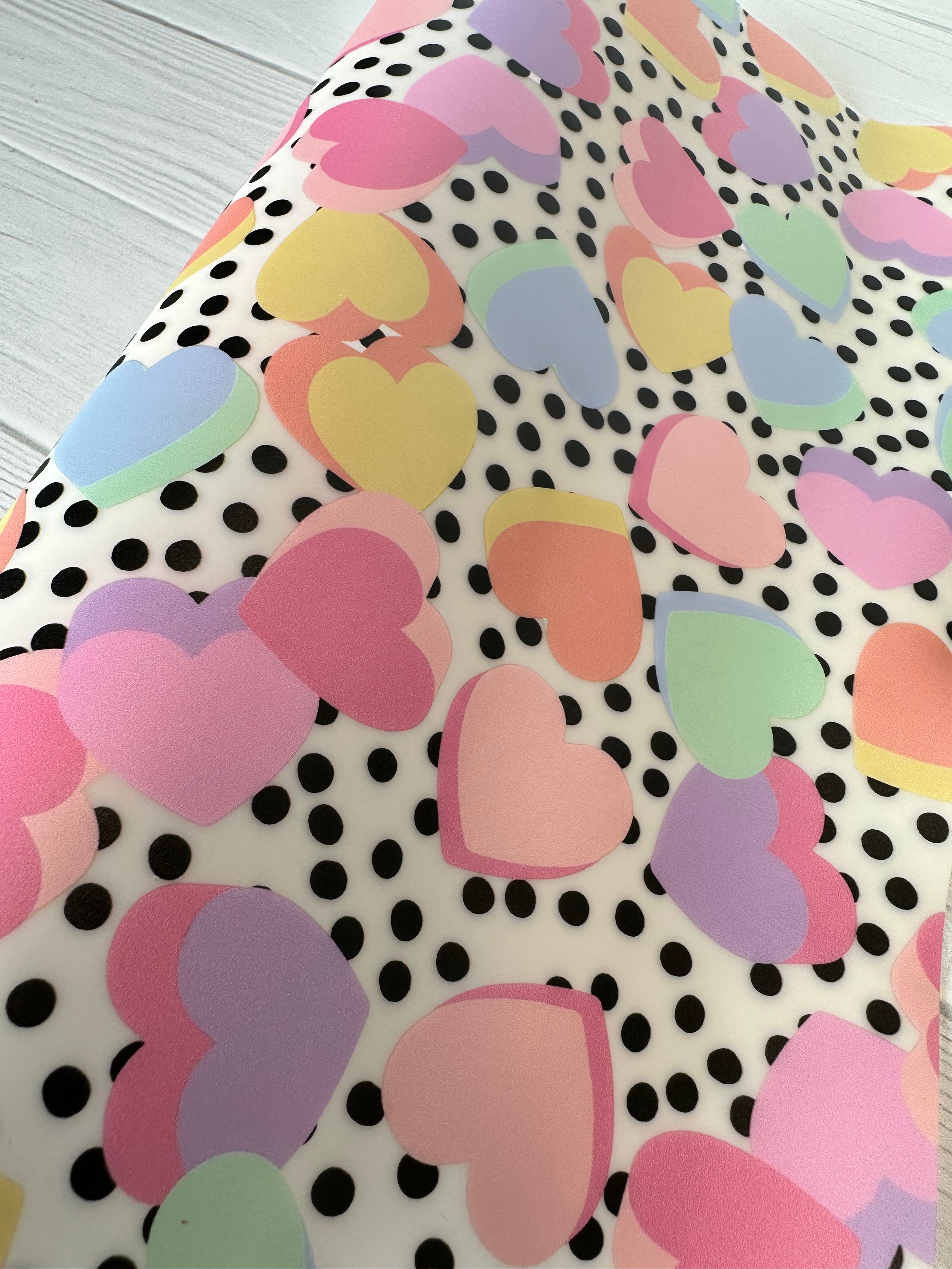 Pastel Hearts Frosted Jelly Print Vinyl