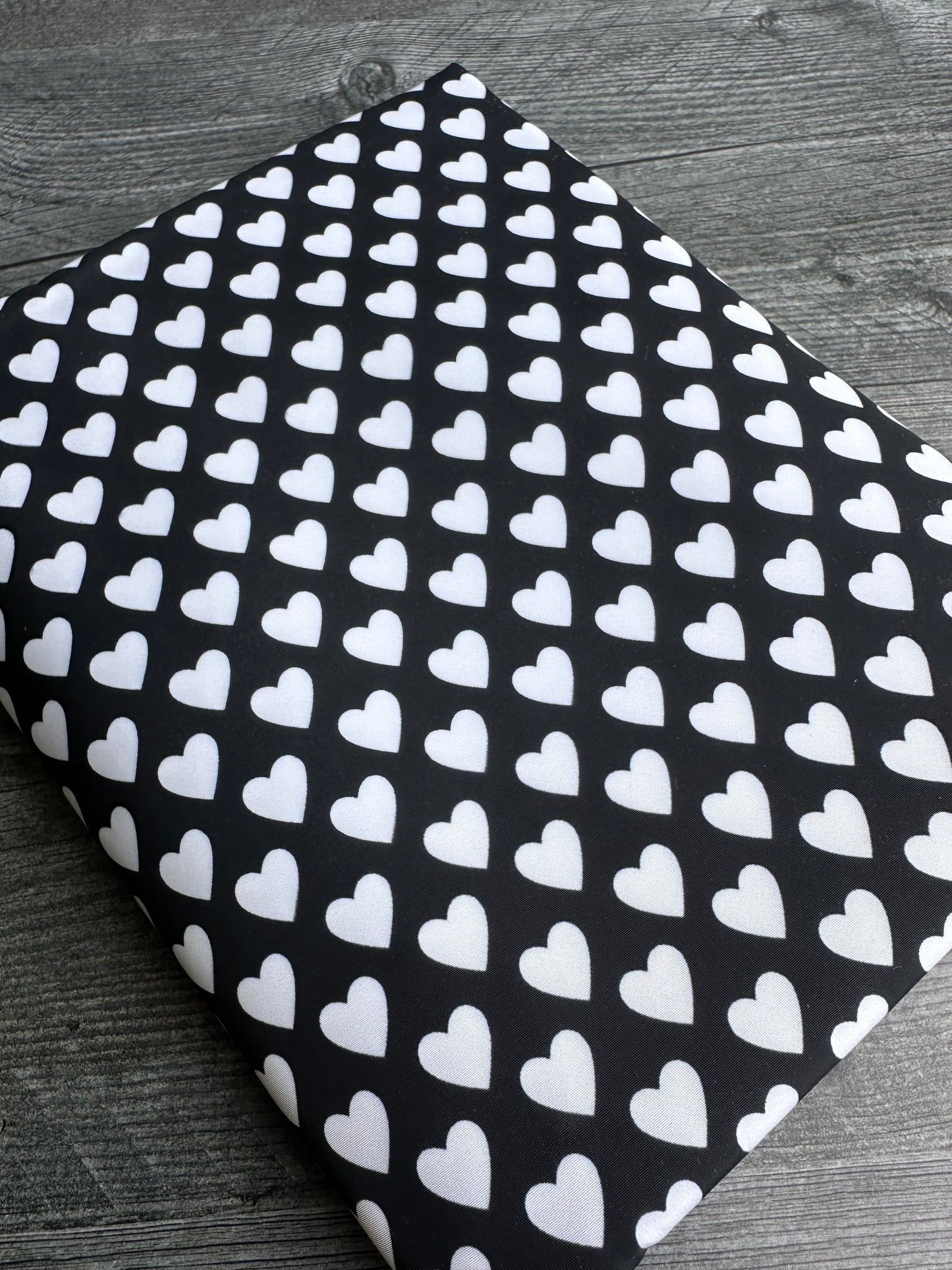 Black and white Hearts Lux Bonded Poly/Nylon