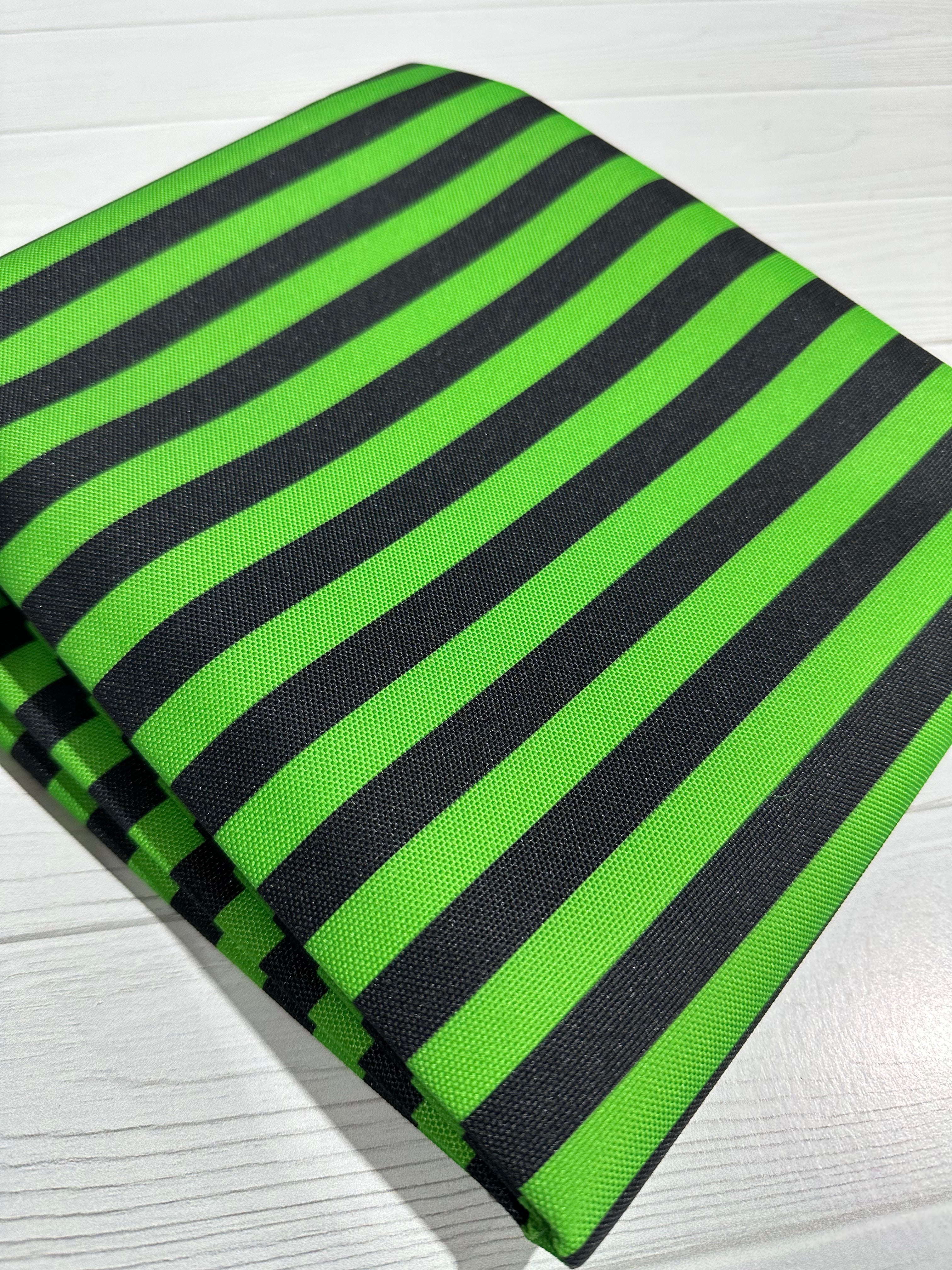 Black and Lime Stripe Waterproof Canvas