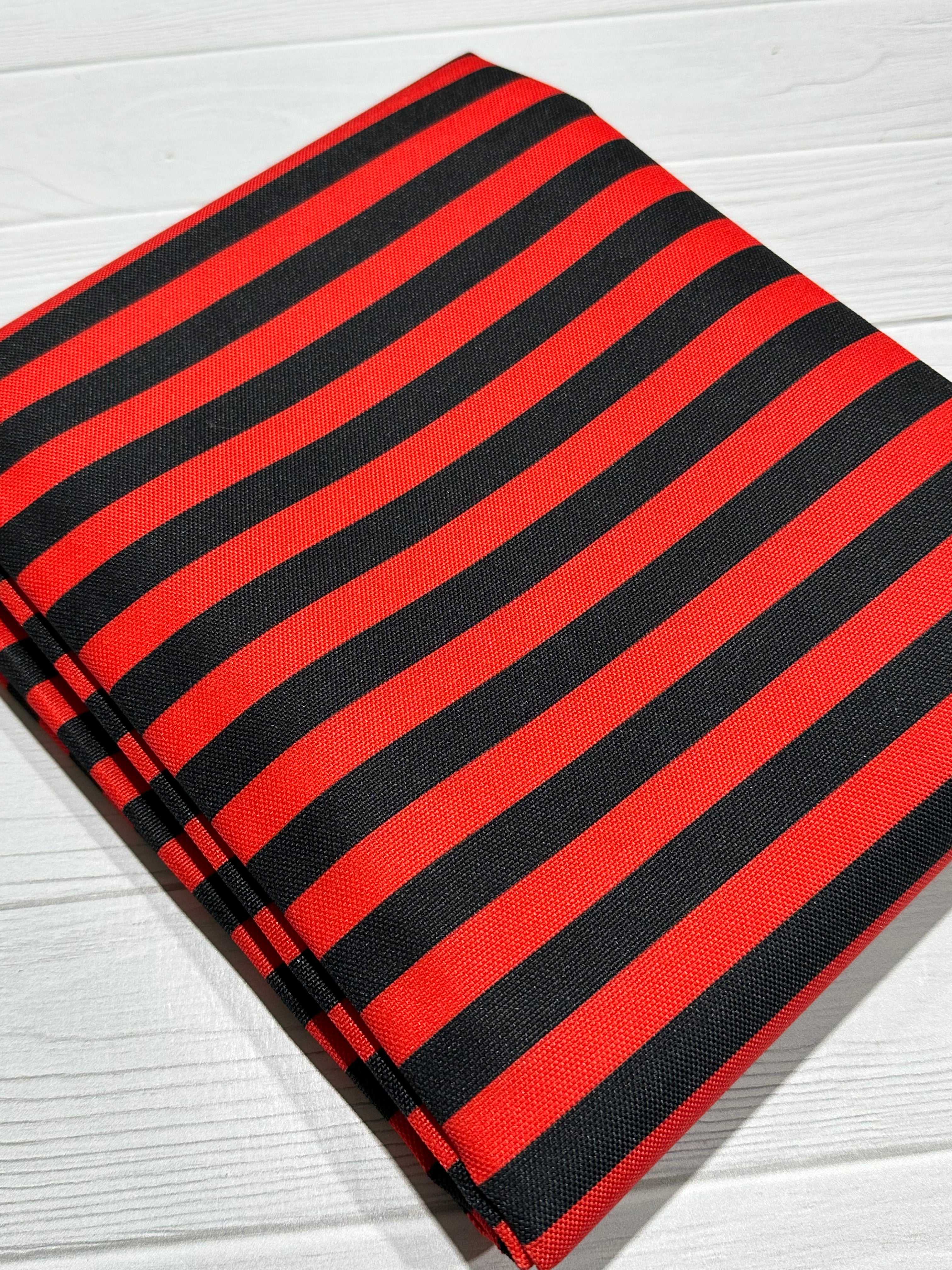Black and Red Stripe Waterproof Canvas