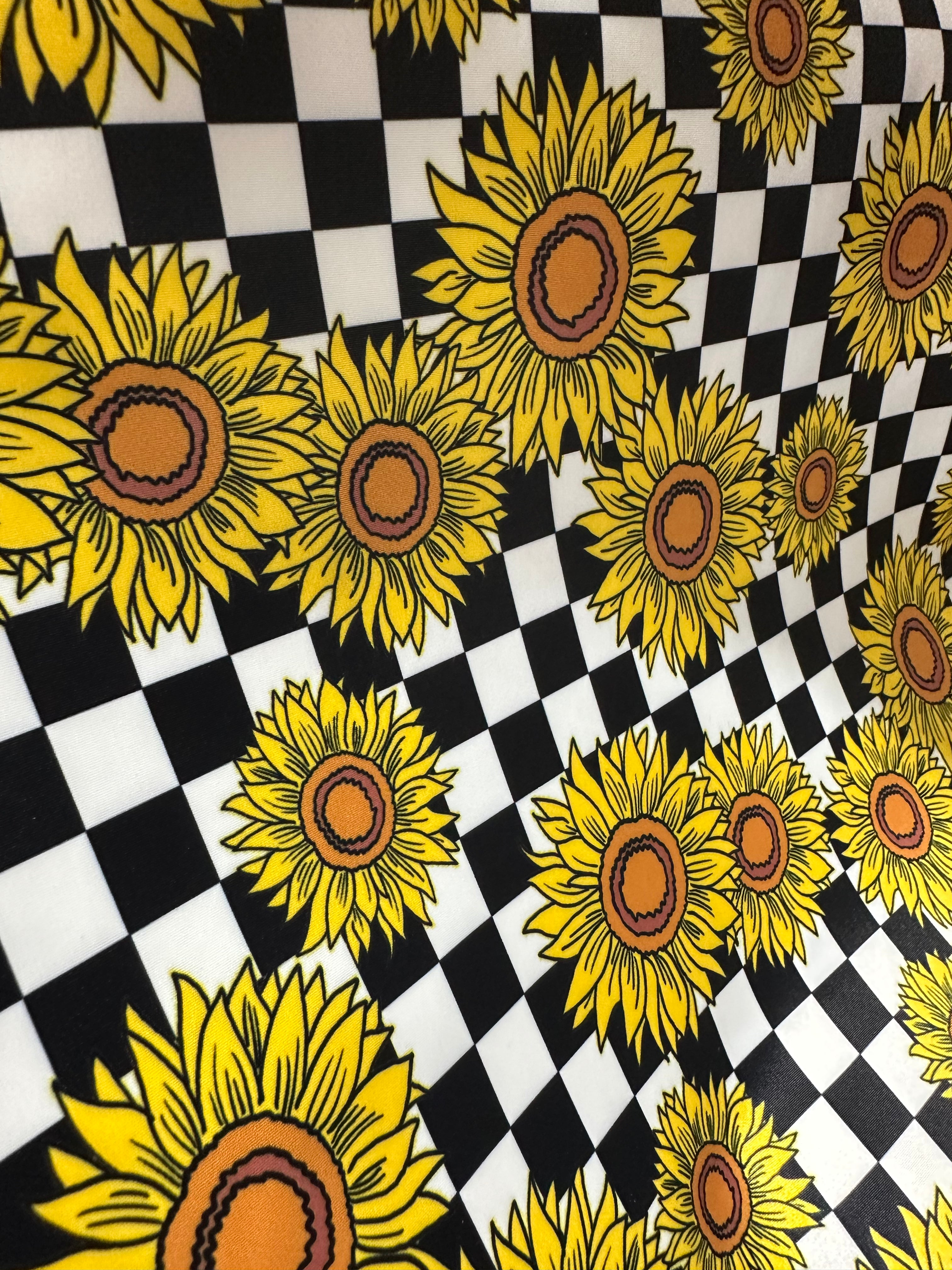 Checkered with sunflowers on sale