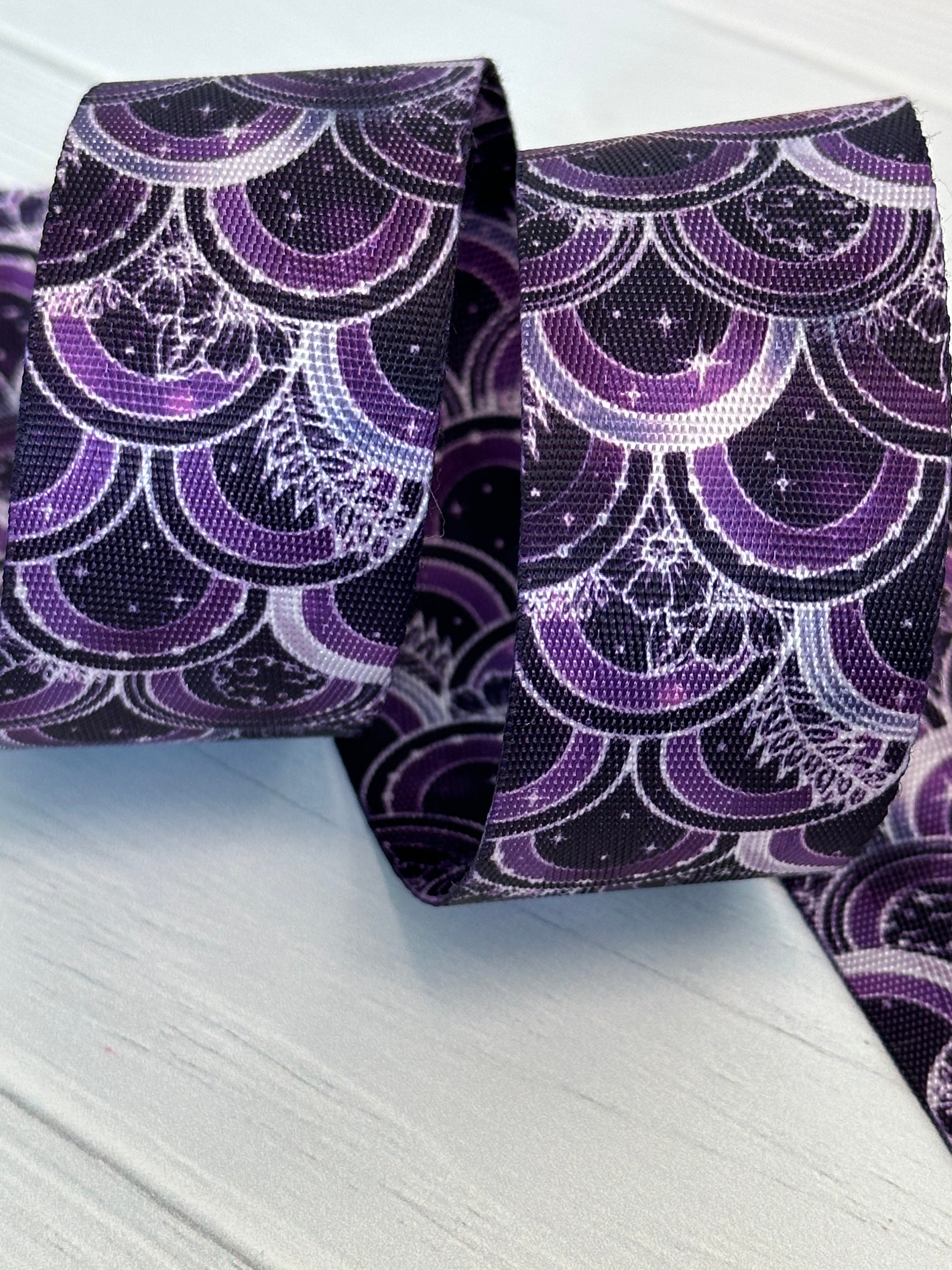 Purple Celestial Scallops 1.5” Seatbelt Webbing