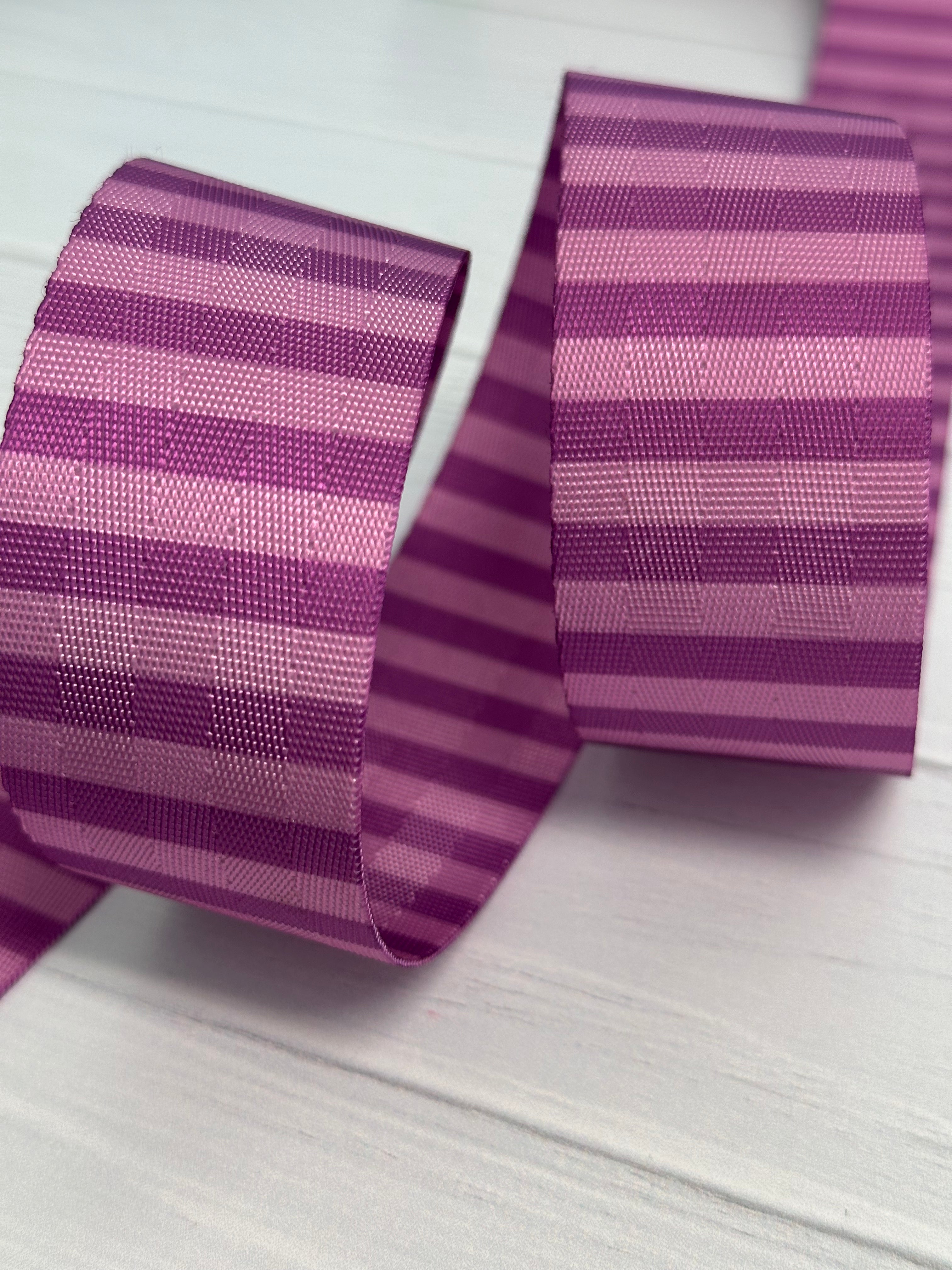 Grape tonal Stripe 1.5” Seatbelt Webbing