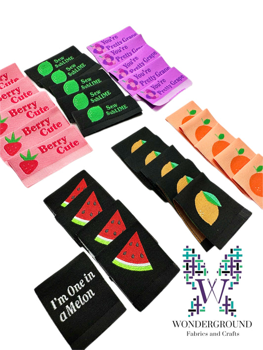 Fruit Themed Premium Woven Tags