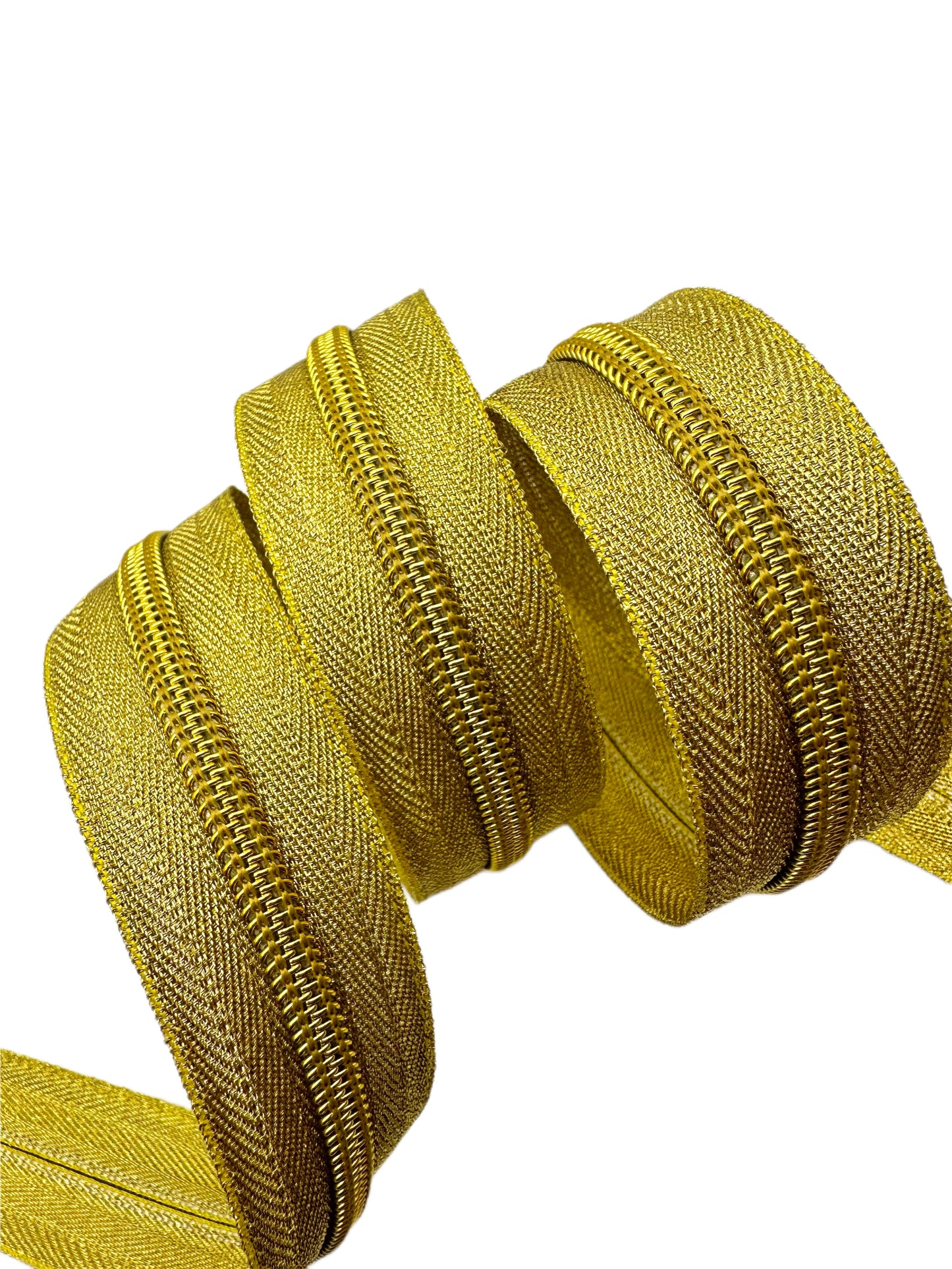 Gold Metallic Tape with Gold teeth Zipper Tape
