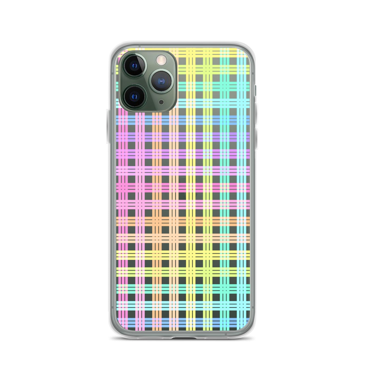 Pastel Rainbow Plaid Clear Case for iPhone®