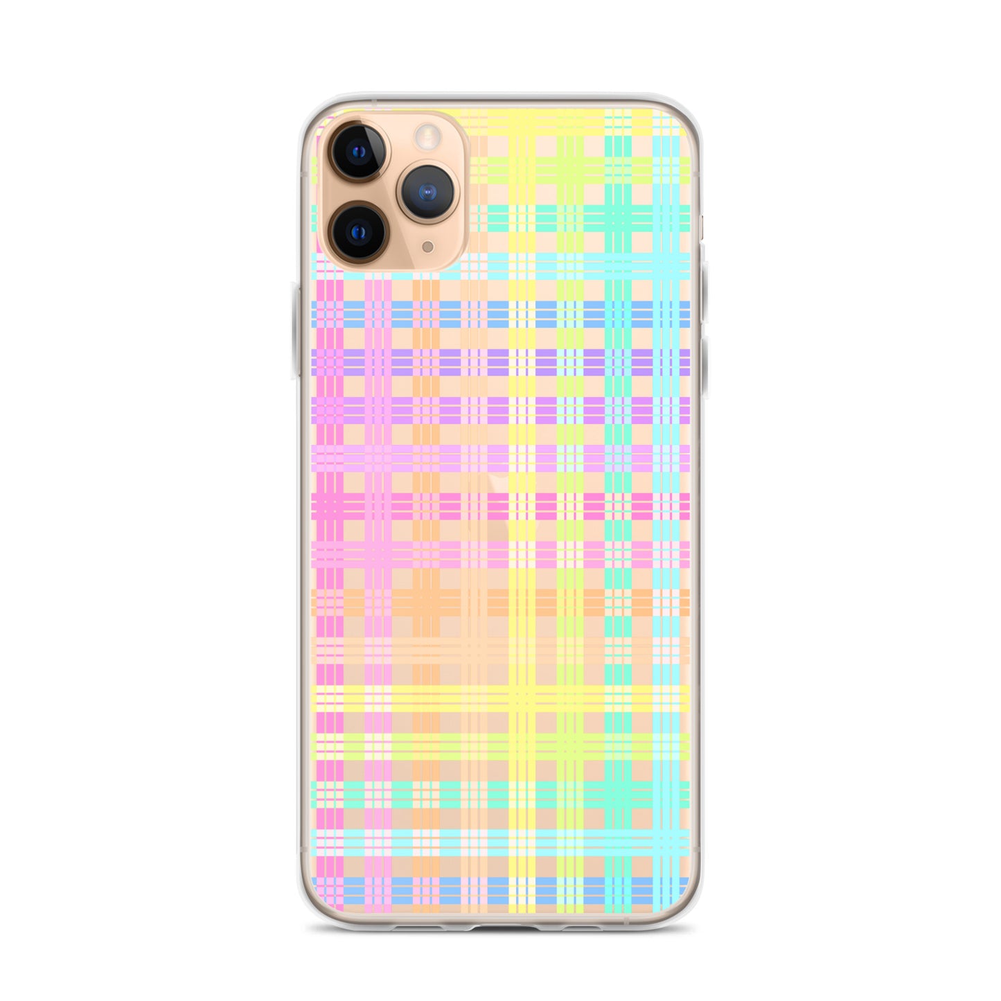 Pastel Rainbow Plaid Clear Case for iPhone®