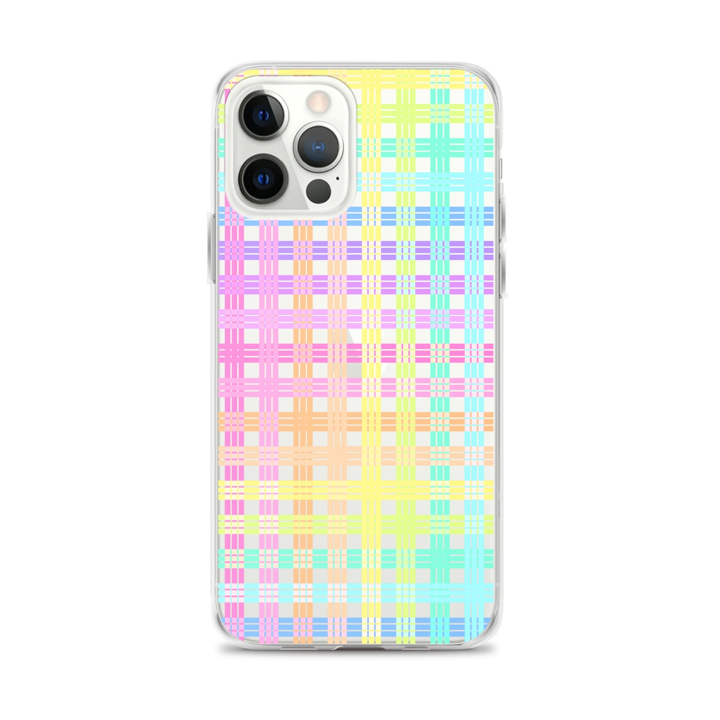Pastel Rainbow Plaid Clear Case for iPhone®