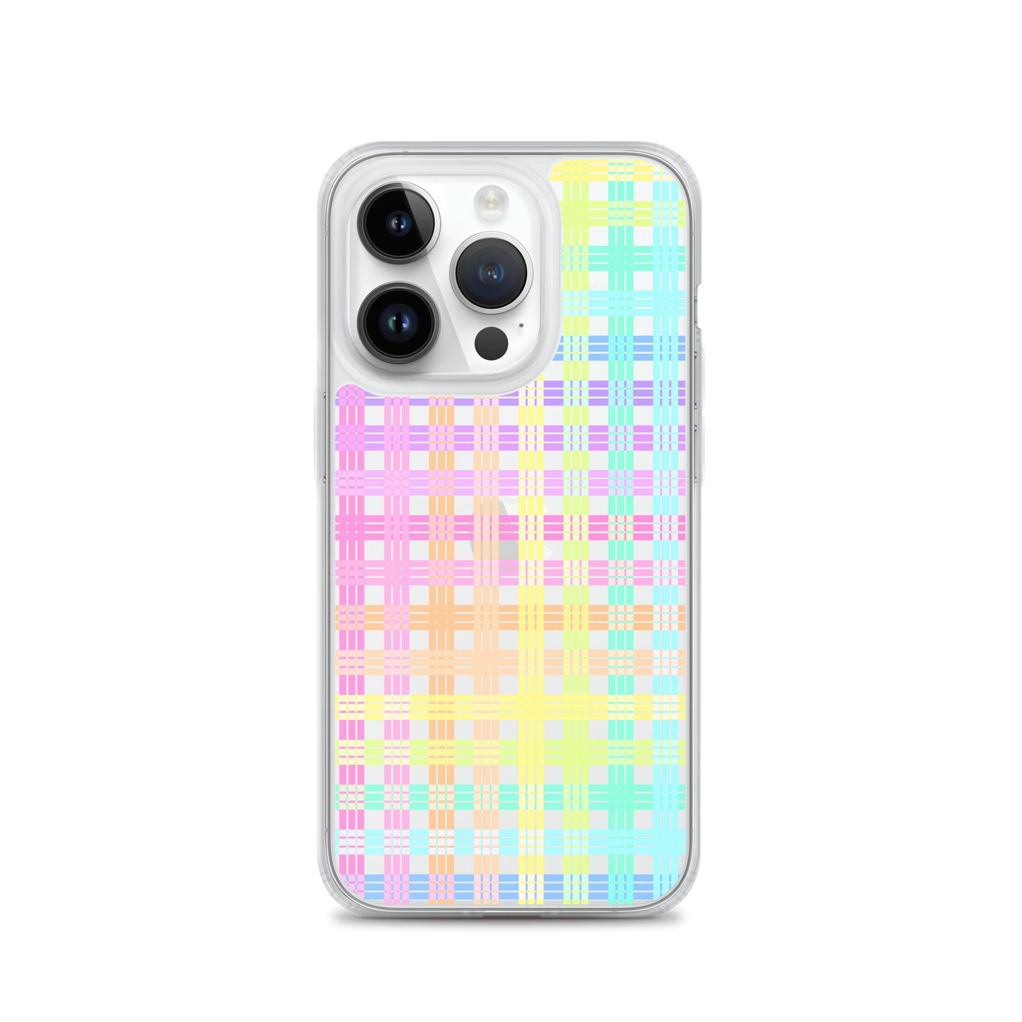 Pastel Rainbow Plaid Clear Case for iPhone®