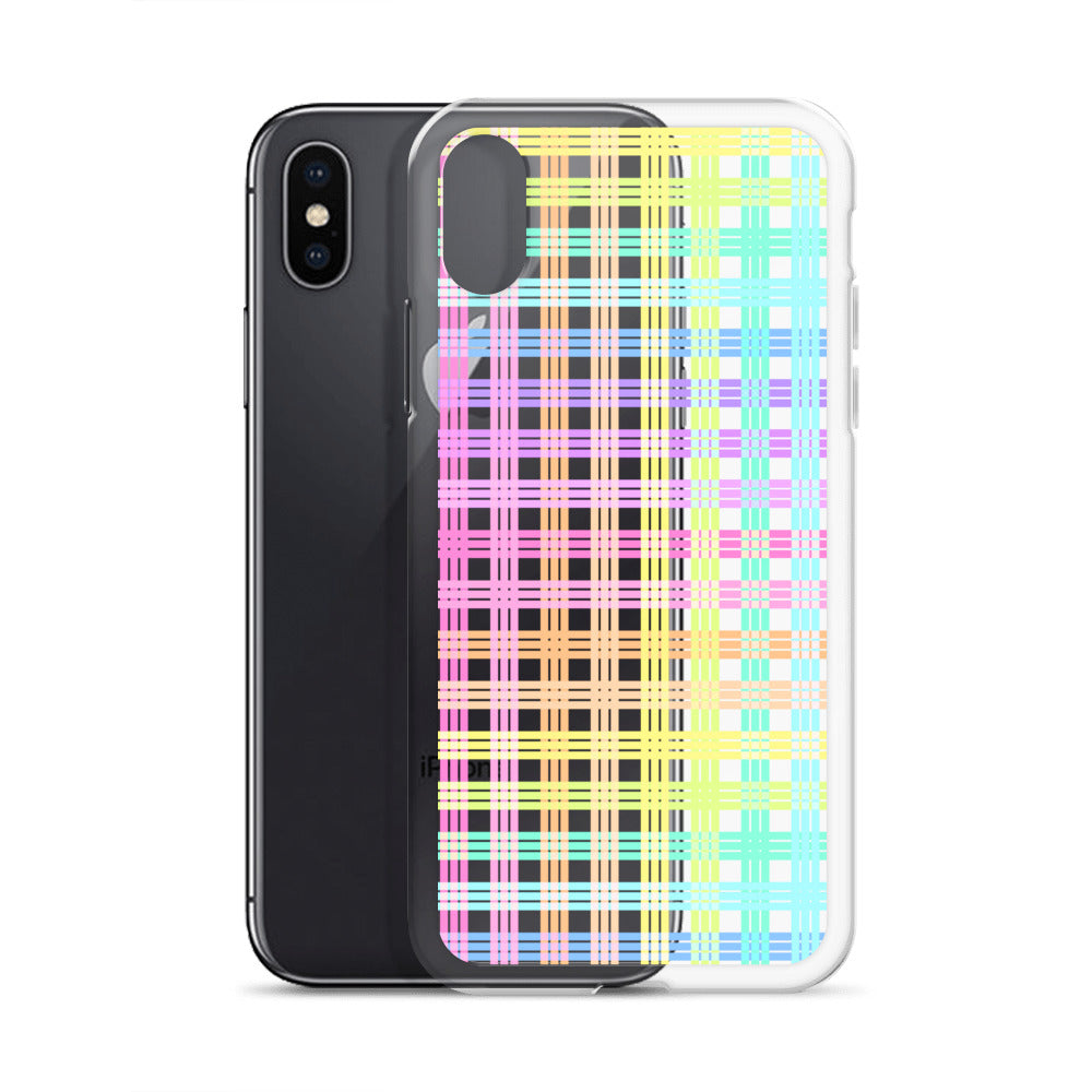 Pastel Rainbow Plaid Clear Case for iPhone®